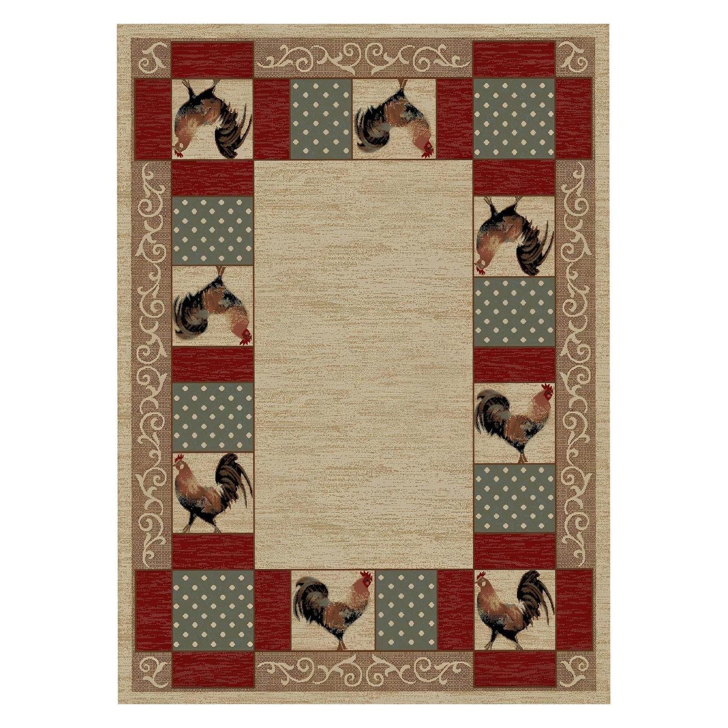 American Destinations Barnyard Ivory 2'3"x7'7" Area Rug | 100% Polypropylene | Machine Loomed | 10 mm pile height