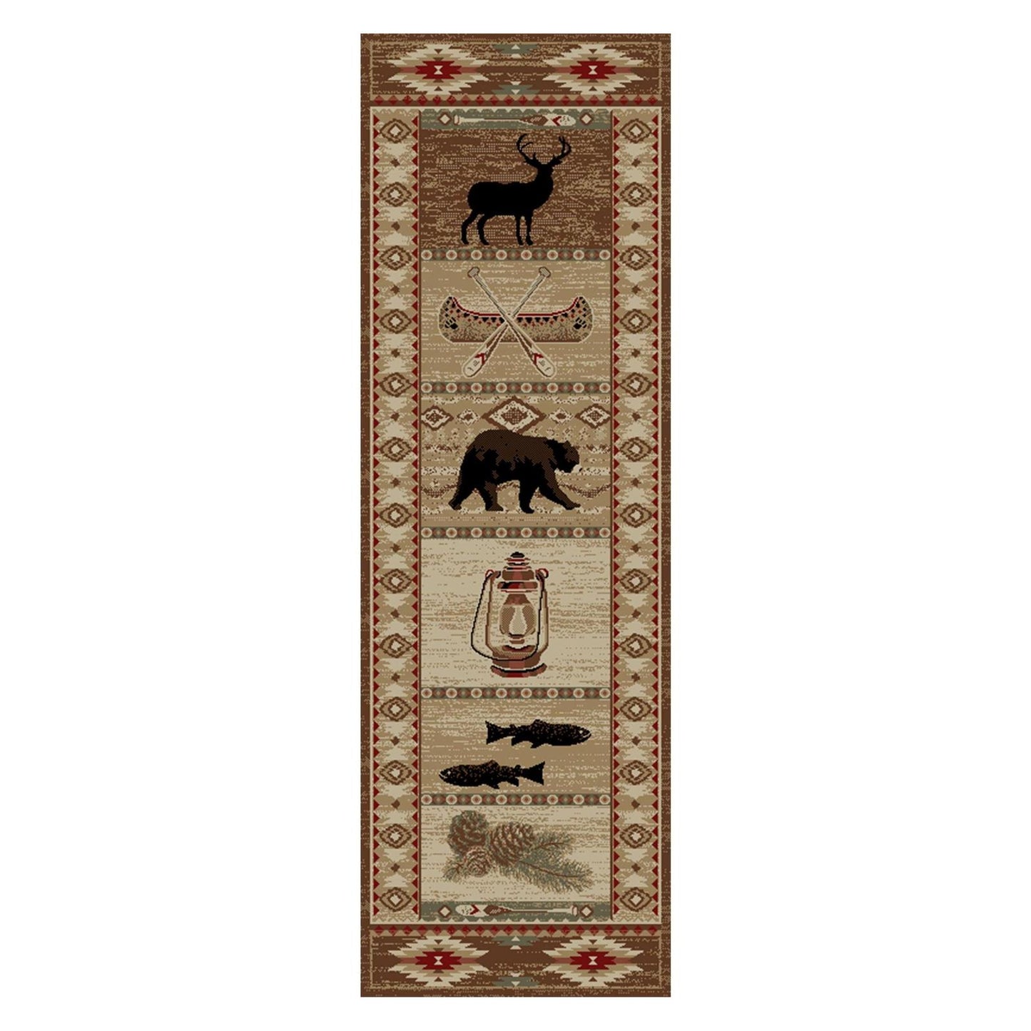 American Destinations River Camp Multi 7'10"x9'10" Area Rug | 100% Polypropylene | Machine Loomed | 10 mm pile height