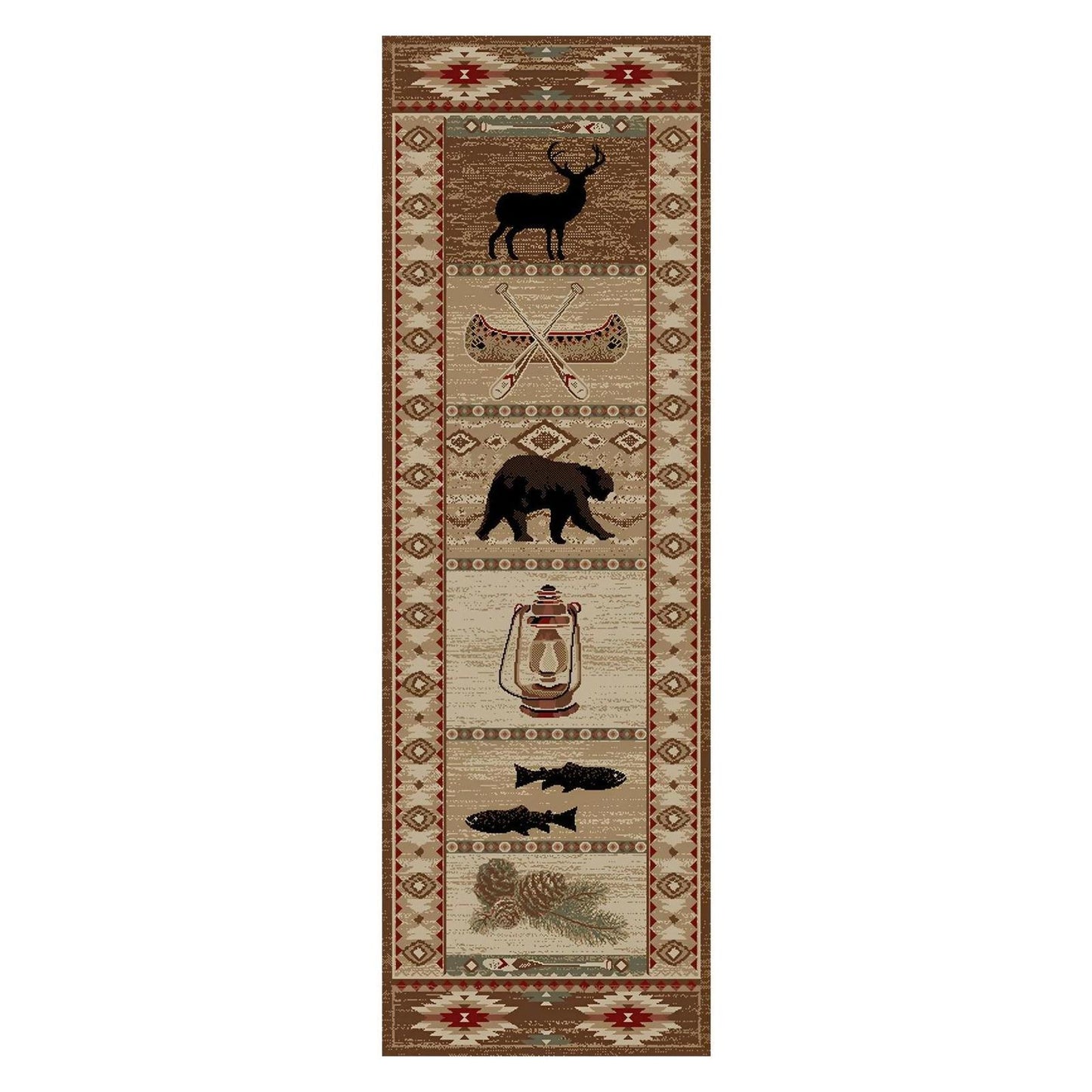 American Destinations River Camp Multi 2'3"x3'3" Area Rug | 100% Polypropylene | Machine Loomed | 10 mm pile height