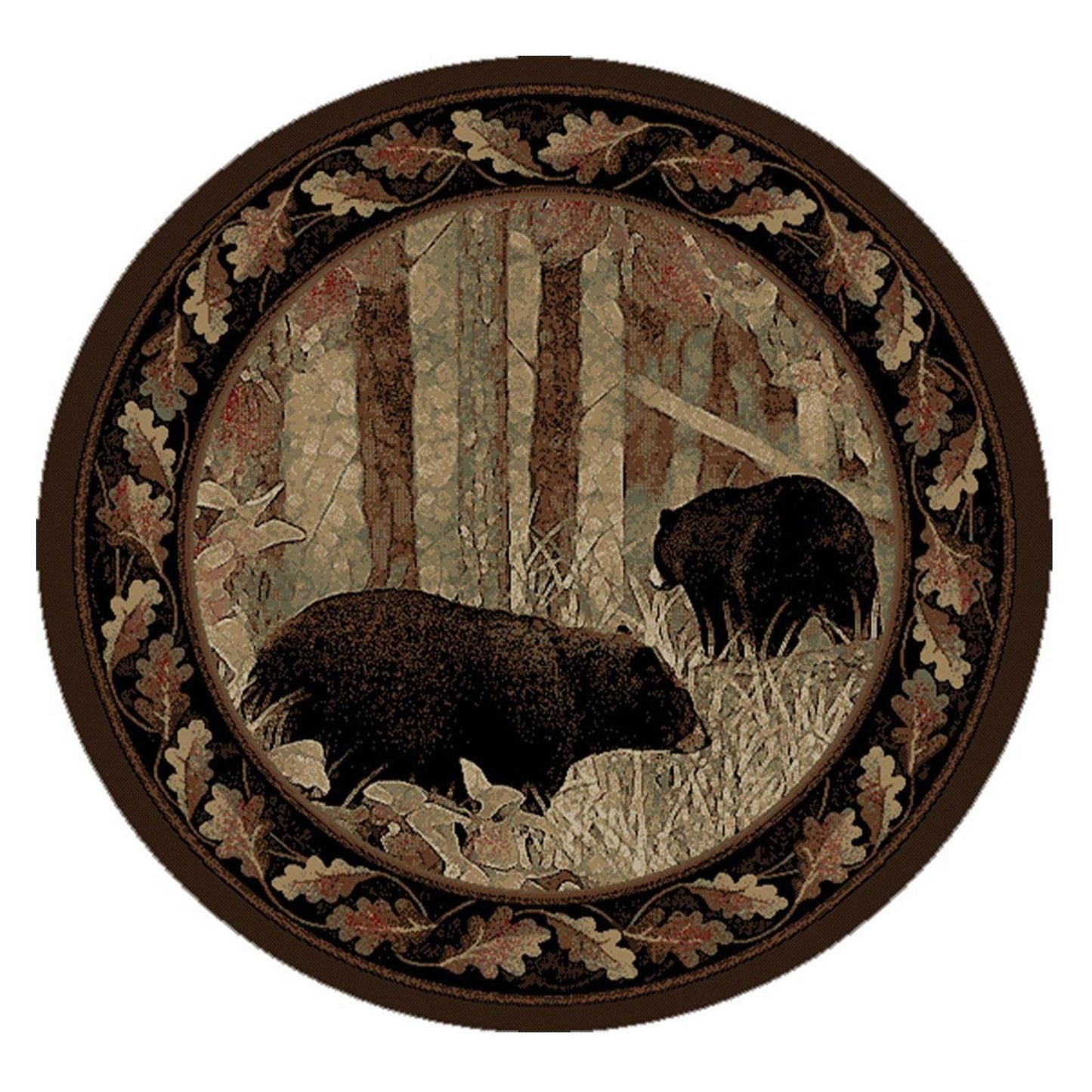 American Destinations Smokey Mountains Multi 7'10" Round Area Rug | 100% Polypropylene | Machine Loomed | 10 mm pile height