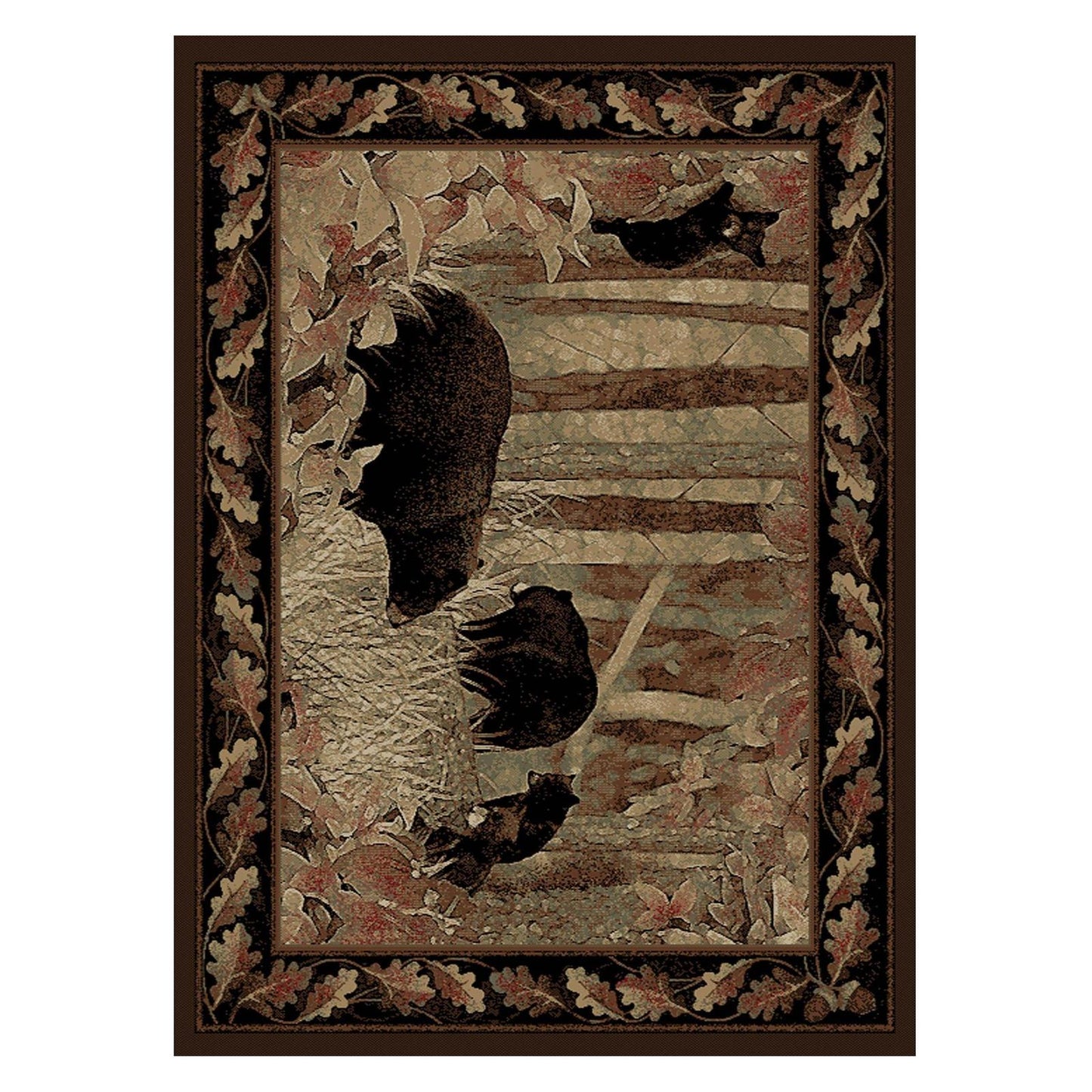 American Destinations Smokey Mountains Multi 7'10" Round Area Rug | 100% Polypropylene | Machine Loomed | 10 mm pile height