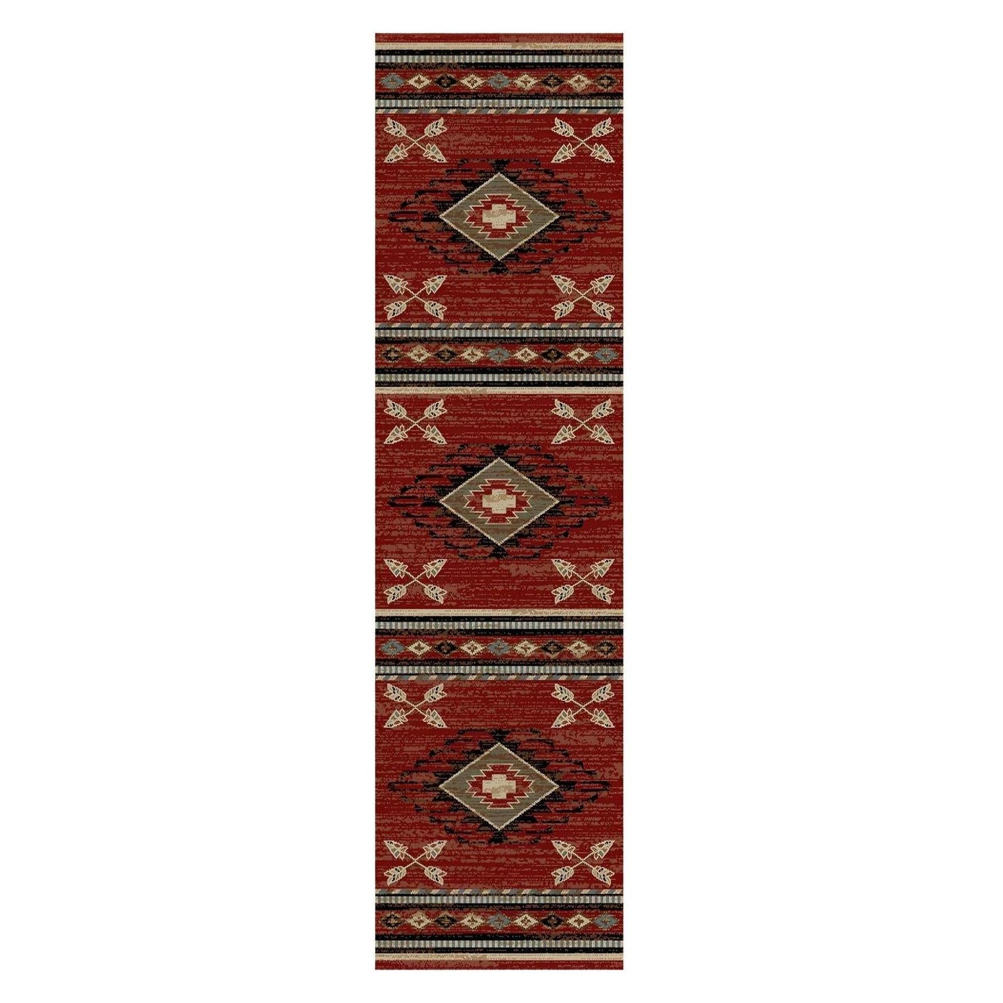 American Destinations Arrowhead Red 5'3"x7'3" Area Rug | 100% Polypropylene | Machine Loomed | 10 mm pile height