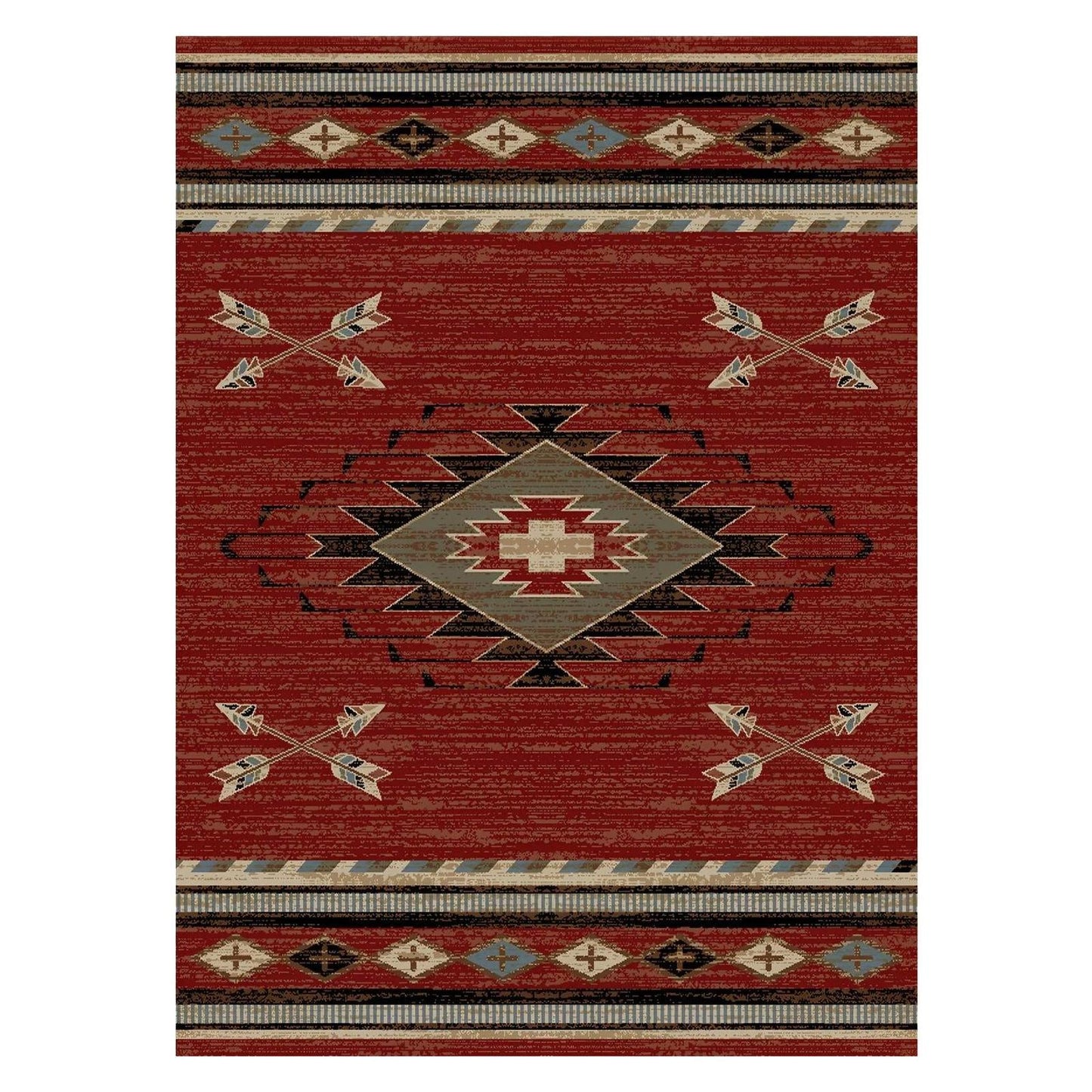 American Destinations Arrowhead Red 2'3"x3'3" Area Rug | 100% Polypropylene | Machine Loomed | 10 mm pile height