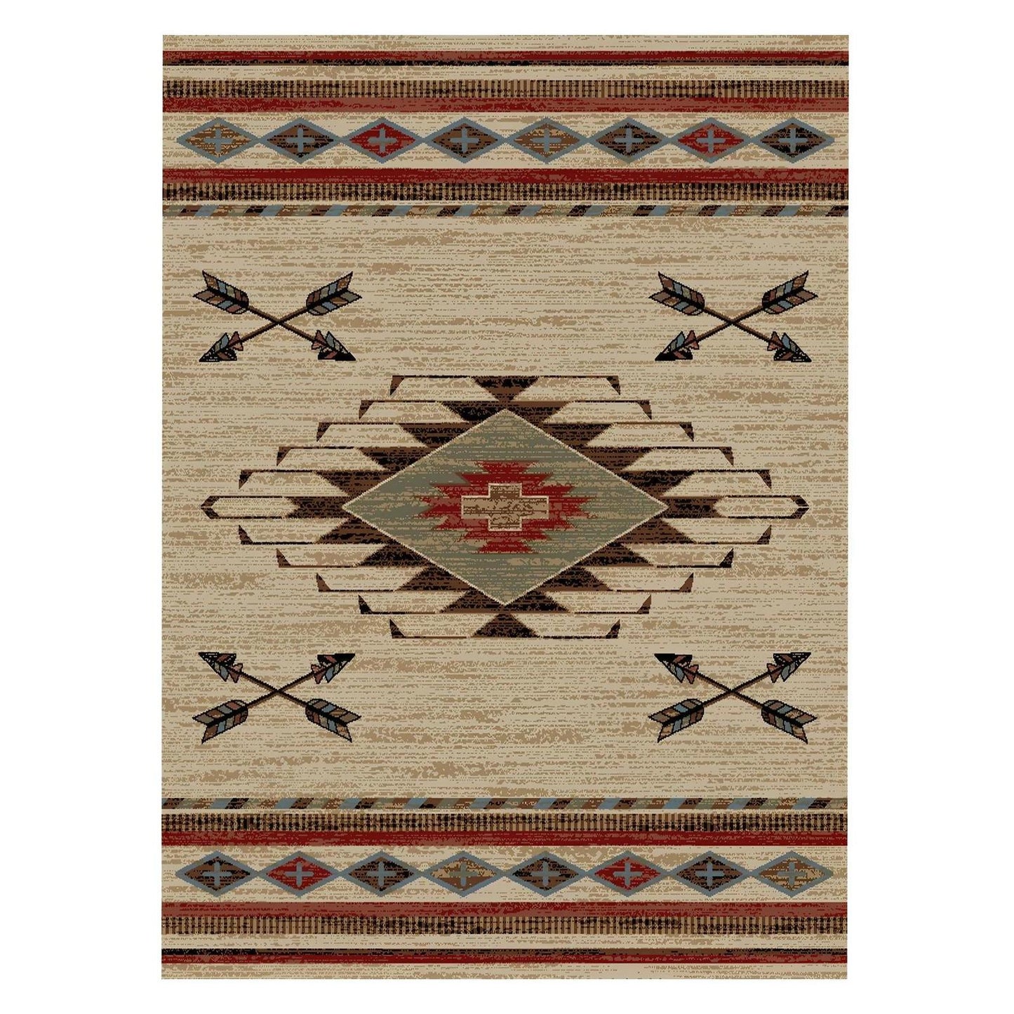 American Destinations Arrowhead Antique 5'3"x7'3" Area Rug | 100% Polypropylene | Machine Loomed | 10 mm pile height
