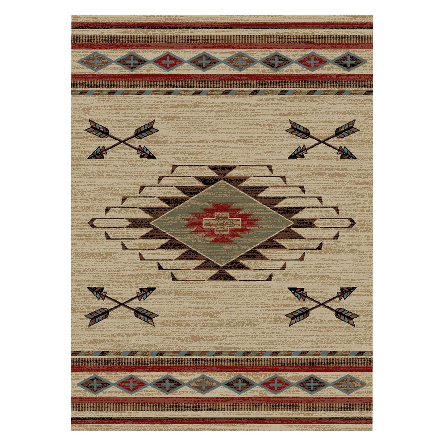 American Destinations Arrowhead Antique 7'10"x9'10" Area Rug | 100% Polypropylene | Machine Loomed | 10 mm pile height