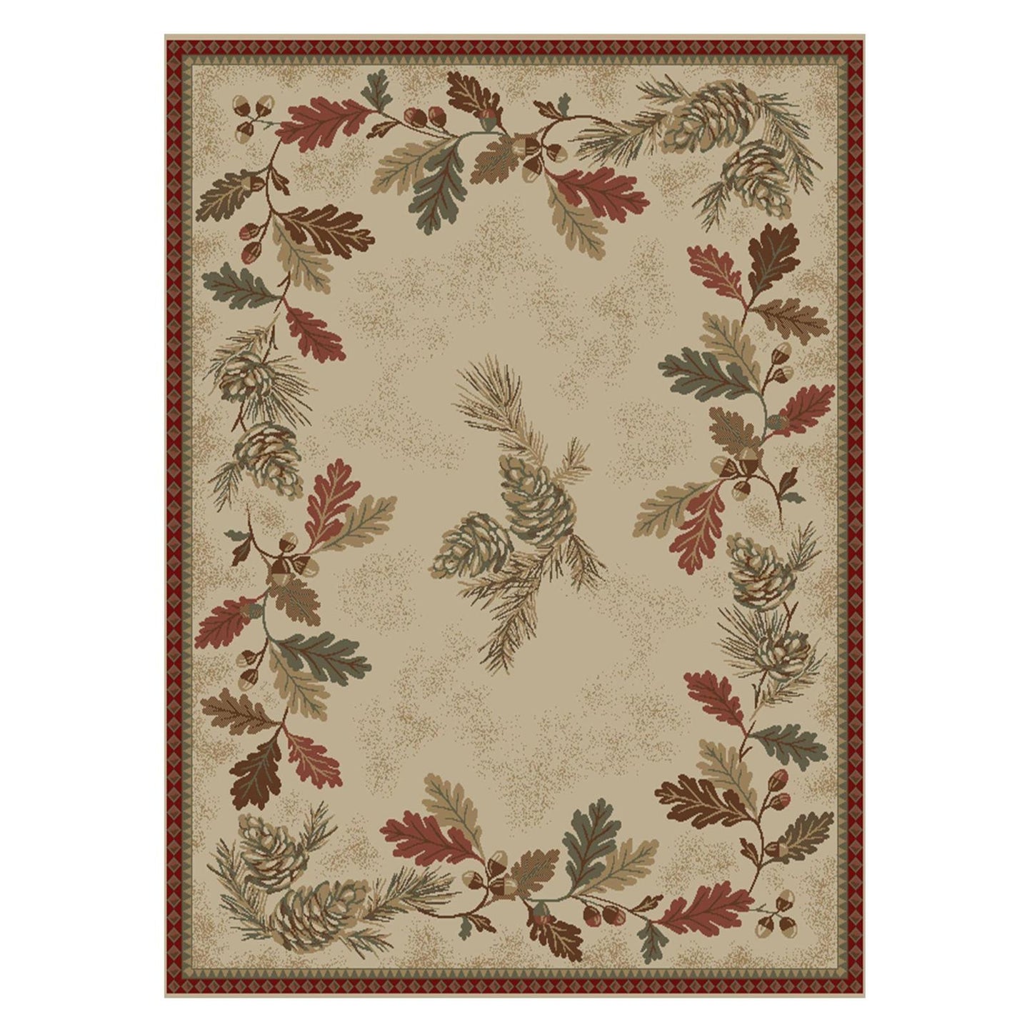 American Destinations Oak Mountain Multi 7'10"x9'10" Area Rug | 100% Polypropylene | Machine Loomed | 10 mm pile height