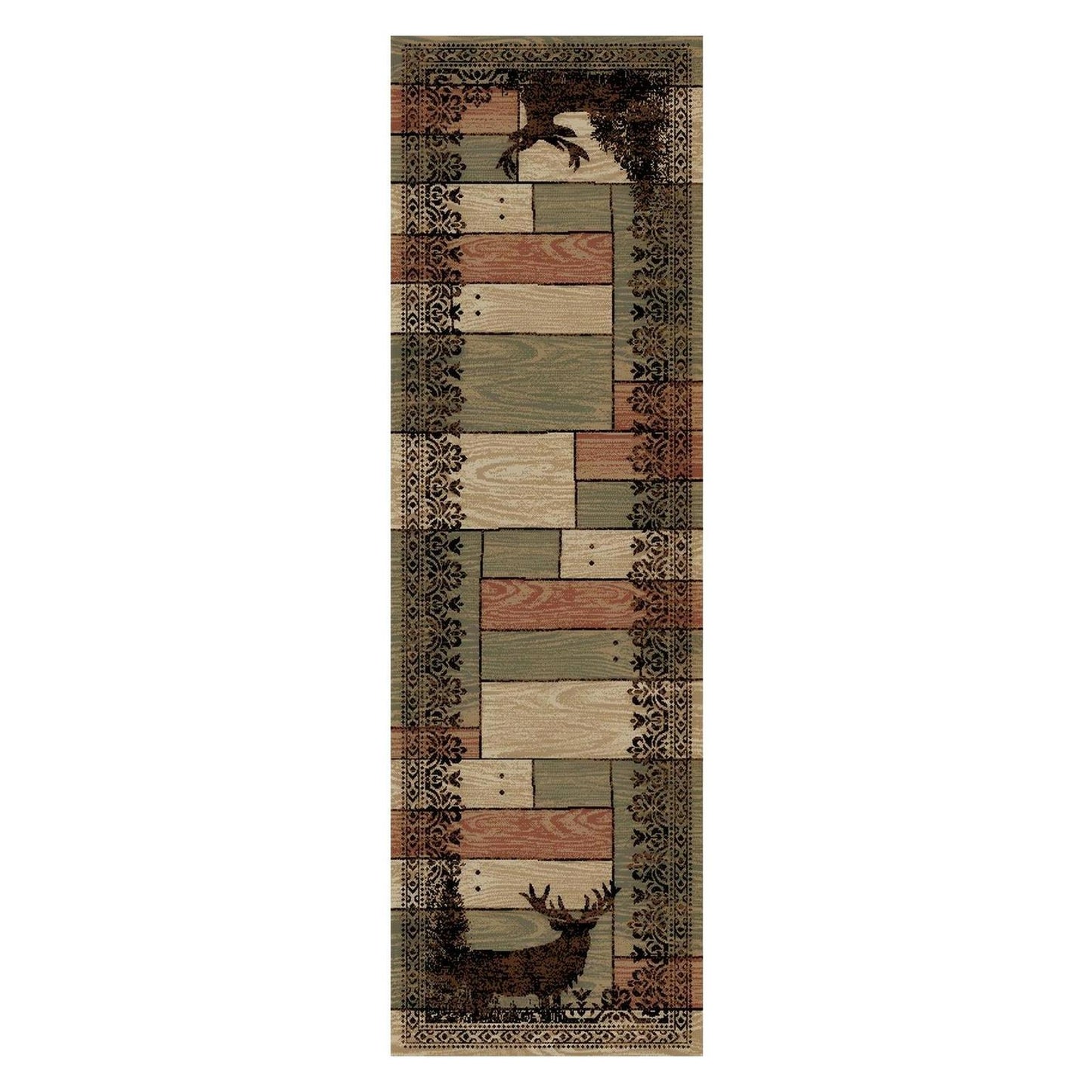 American Destinations Woodgrain Multi 5'3"x7'3" Area Rug | 100% Polypropylene | Machine Loomed | 10 mm pile height