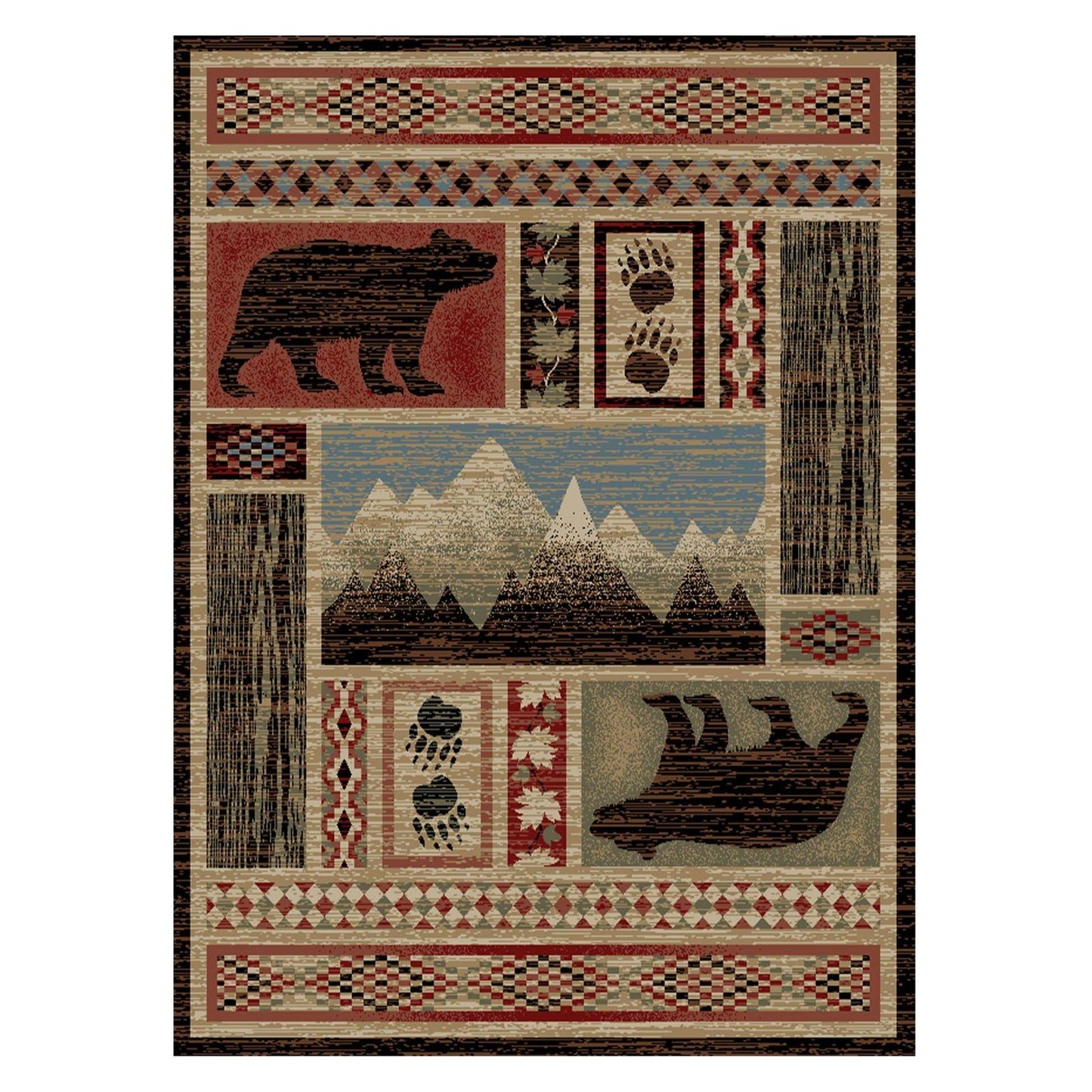 American Destinations Aspen Multi 7'10"x9'10" Area Rug | 100% Polypropylene | Machine Loomed | 10 mm pile height