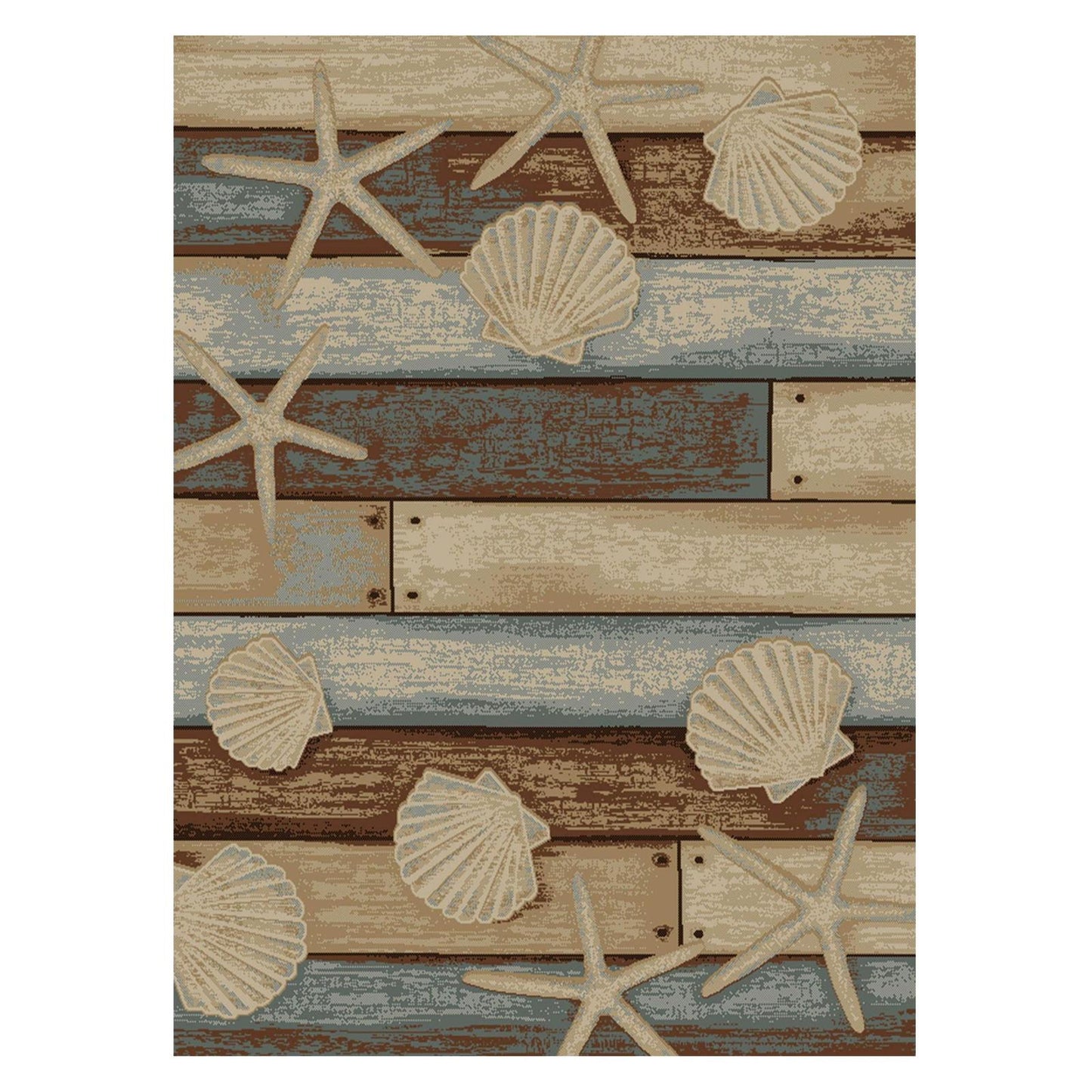 American Destinations Sea Life 7'10"x9'10" Area Rug | 100% Polypropylene | Machine Loomed | 10 mm pile height