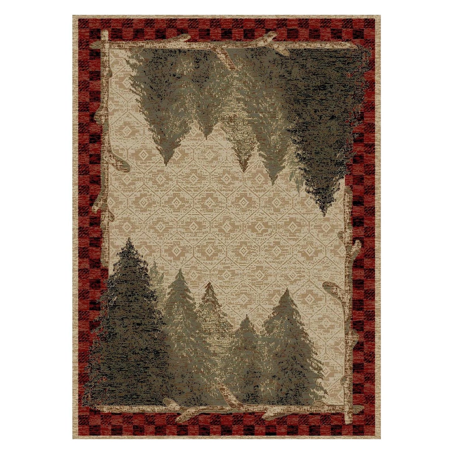 American Destinations Forest Antique 2'3"x3'3" Area Rug | 100% Polypropylene | Machine Loomed | 10 mm pile height