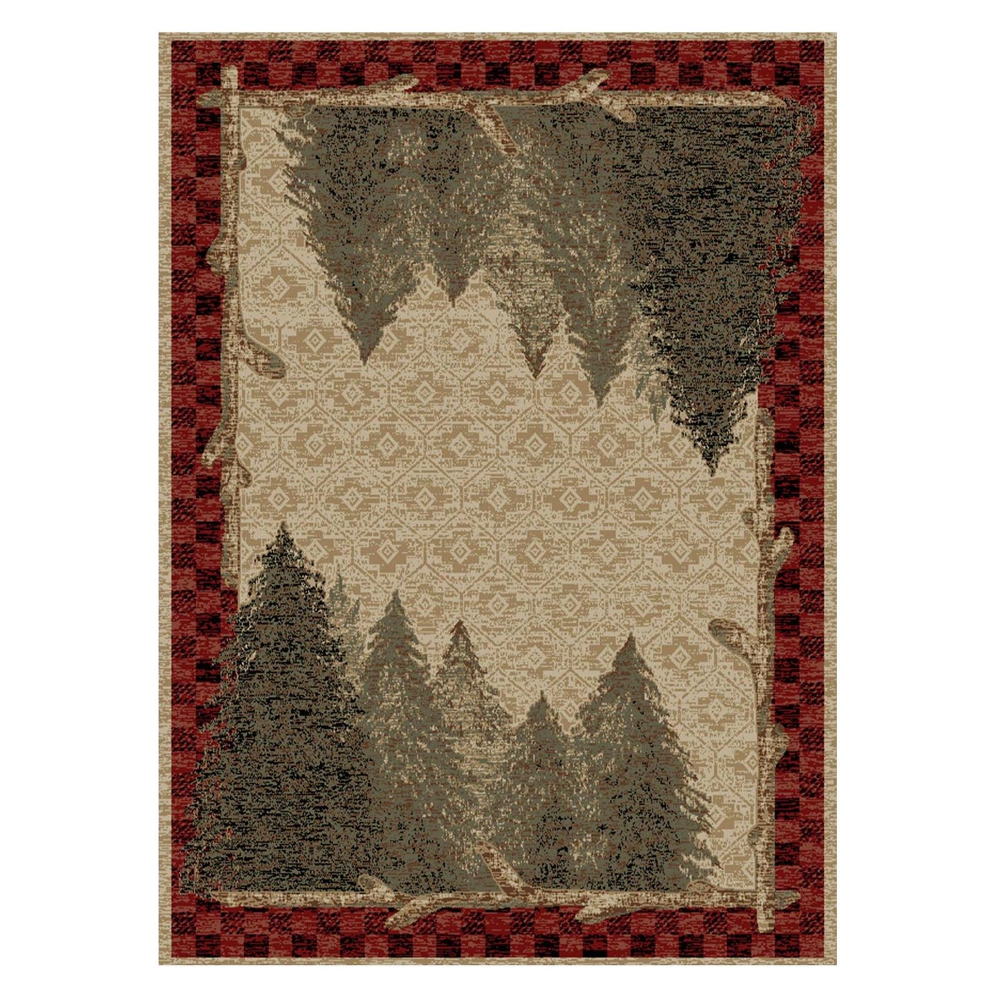 American Destinations Forest Antique 7'10"x9'10" Area Rug | 100% Polypropylene | Machine Loomed | 10 mm pile height