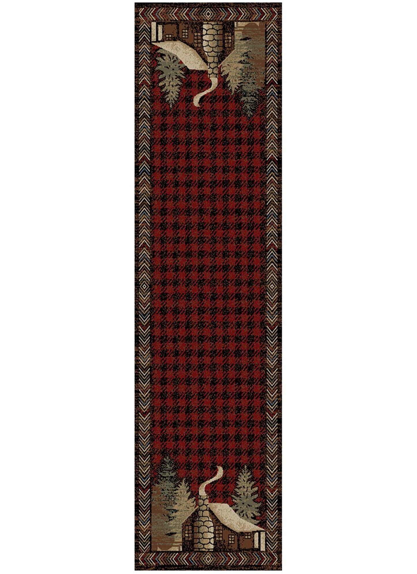 American Destinations Blowing Rock Red 2'3"x7'7" Area Rug | 100% Polypropylene | Machine Loomed | 10 mm pile height