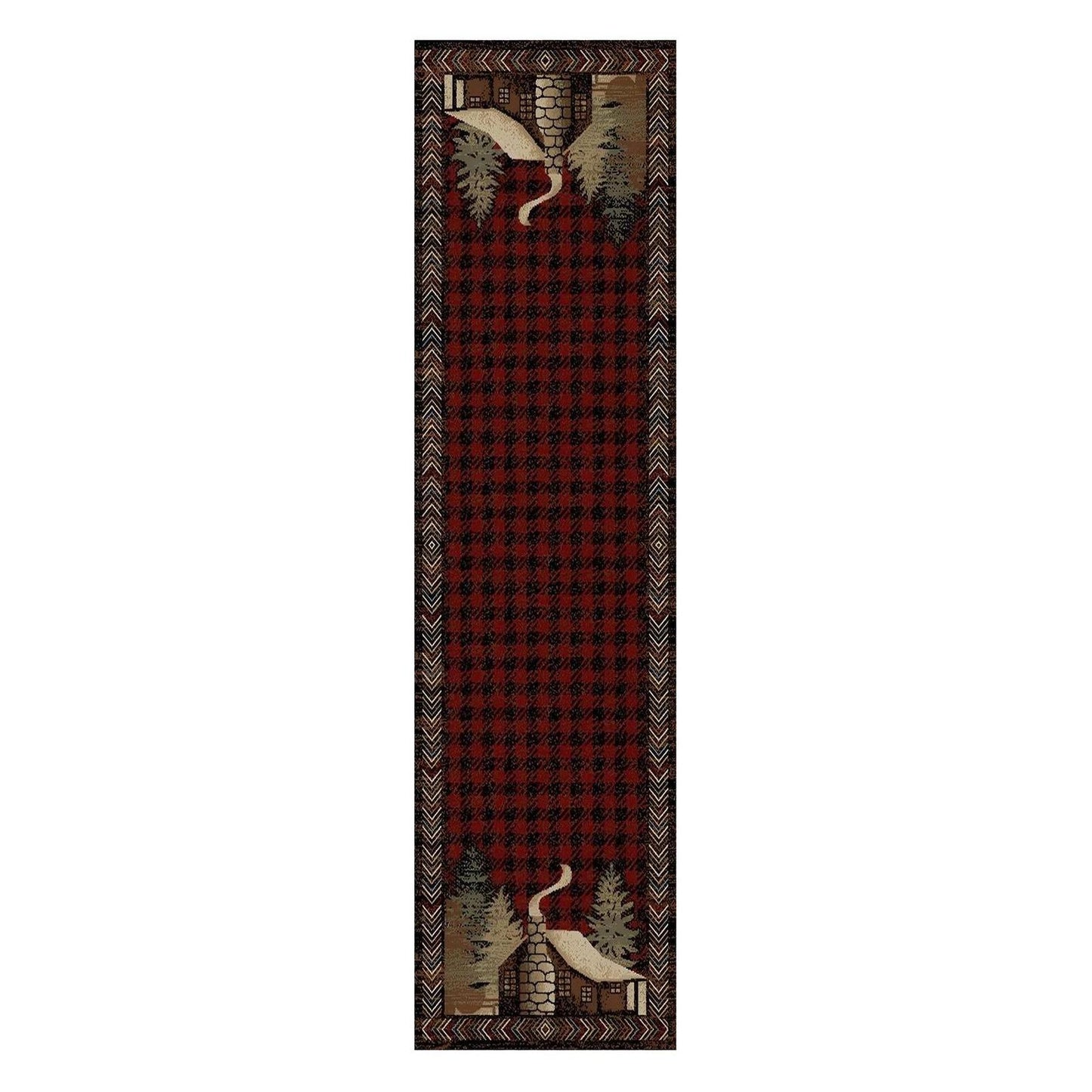 American Destinations Lost Cove Red 2'3"x7'7" Area Rug | 100% Polypropylene | Machine Loomed | 10 mm pile height