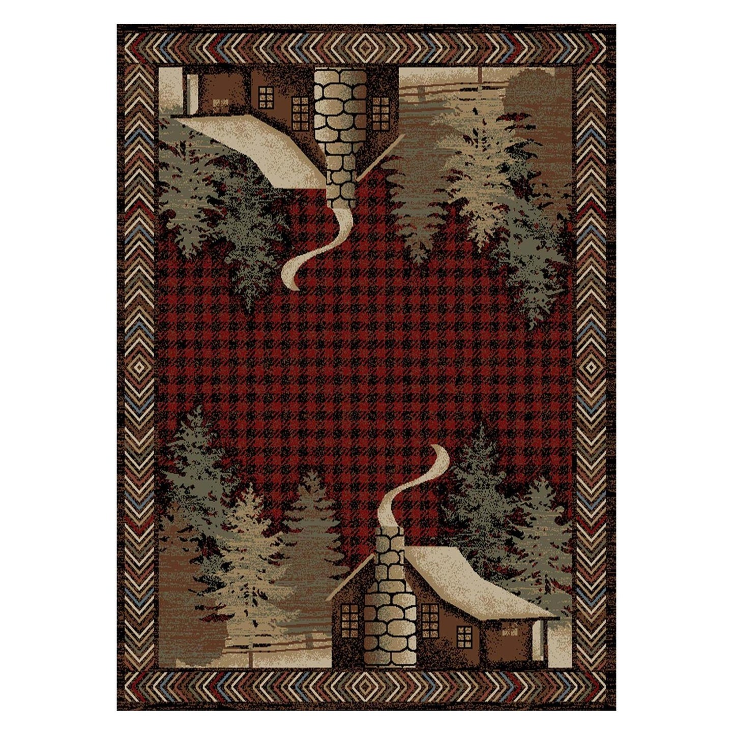 American Destinations Lost Cove Red 7'10"x9'10" Area Rug | 100% Polypropylene | Machine Loomed | 10 mm pile height