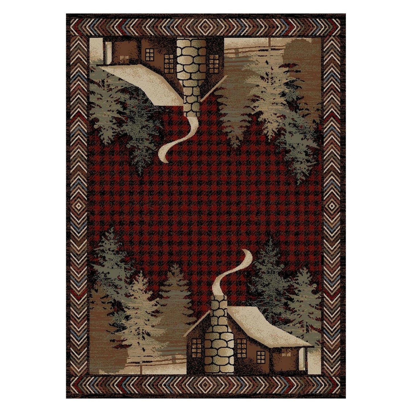 American Destinations Lost Cove Red 2'3"x3'3" Area Rug | 100% Polypropylene | Machine Loomed | 10 mm pile height
