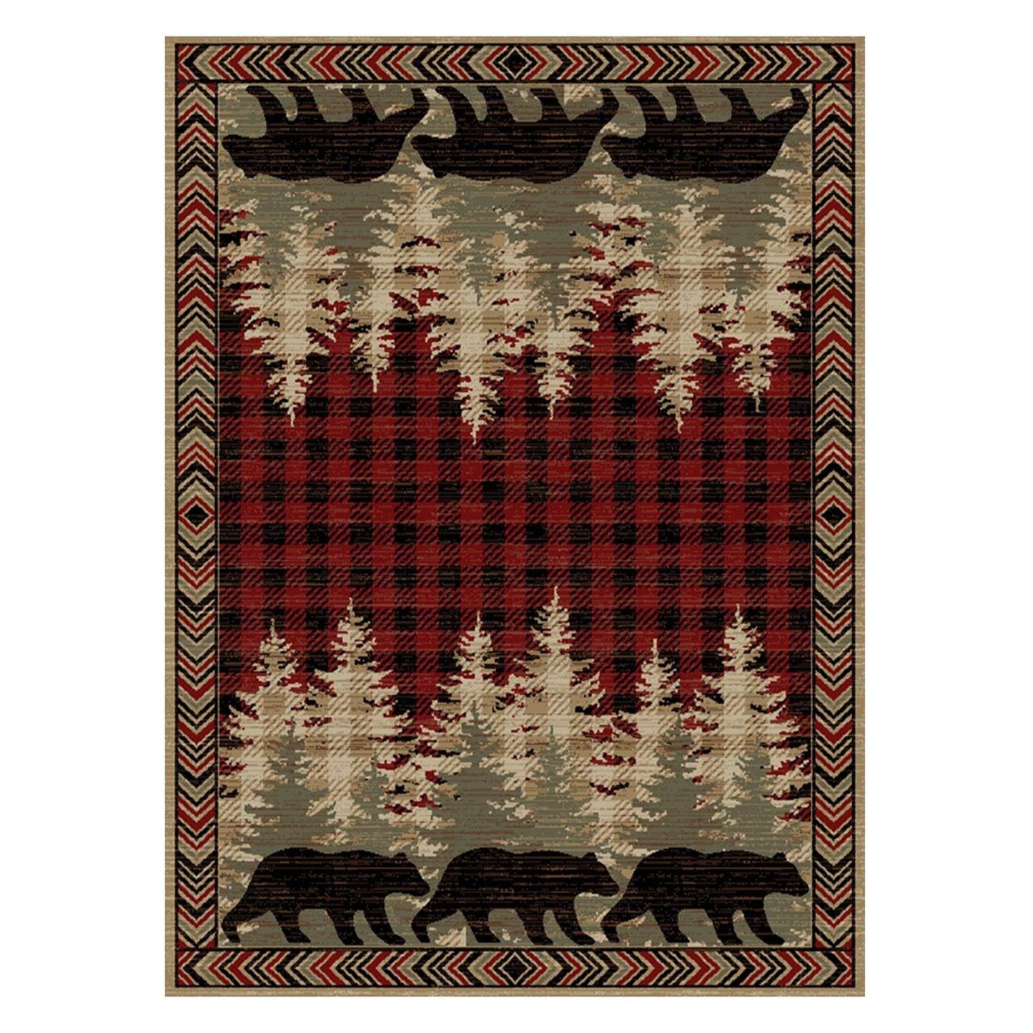 American Destinations Blowing Rock Red 7'10"x9'10" Area Rug | 100% Polypropylene | Machine Loomed | 10 mm pile height