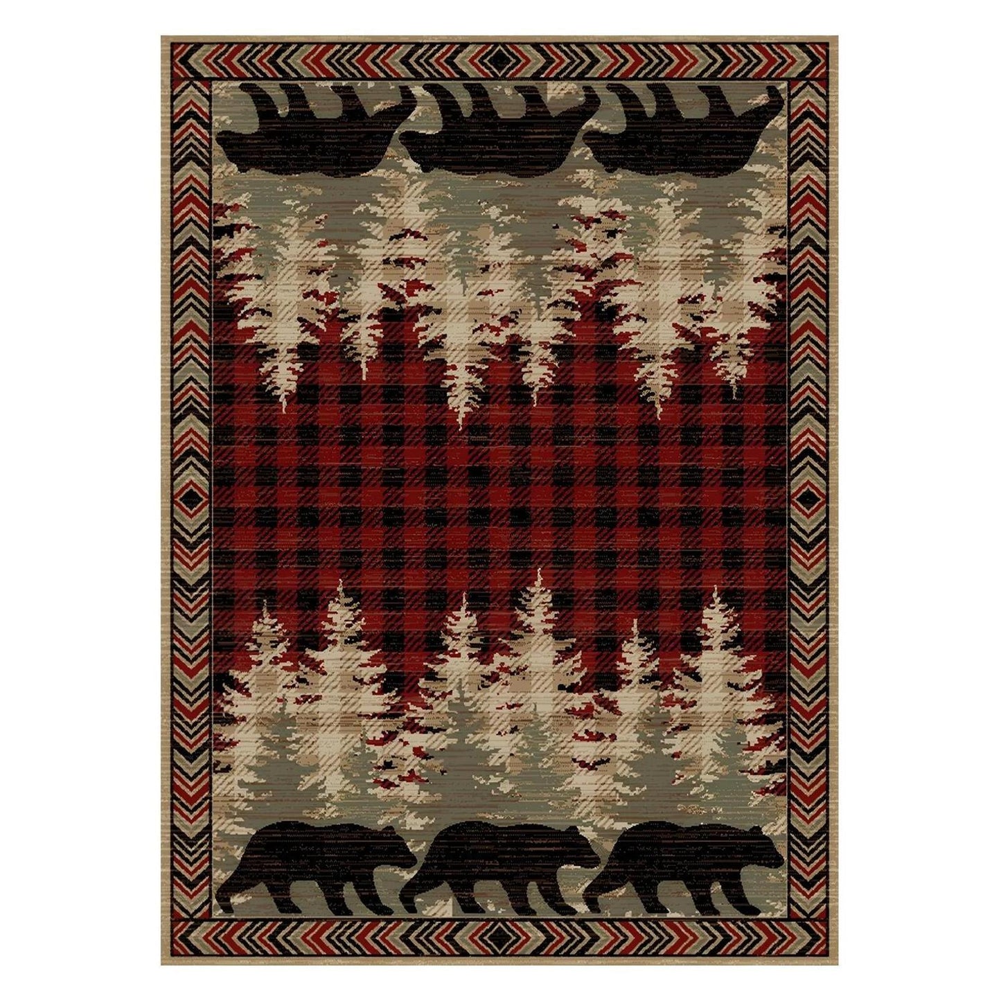 American Destinations Blowing Rock Red 2'3"x7'7" Area Rug | 100% Polypropylene | Machine Loomed | 10 mm pile height
