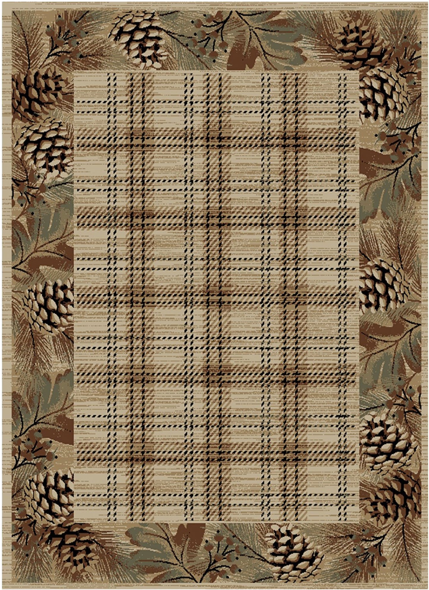 American Destinations Pembroke Plaid Multi 7'10"x9'10" Area Rug | 100% Polypropylene | Machine Loomed | 10 mm pile height