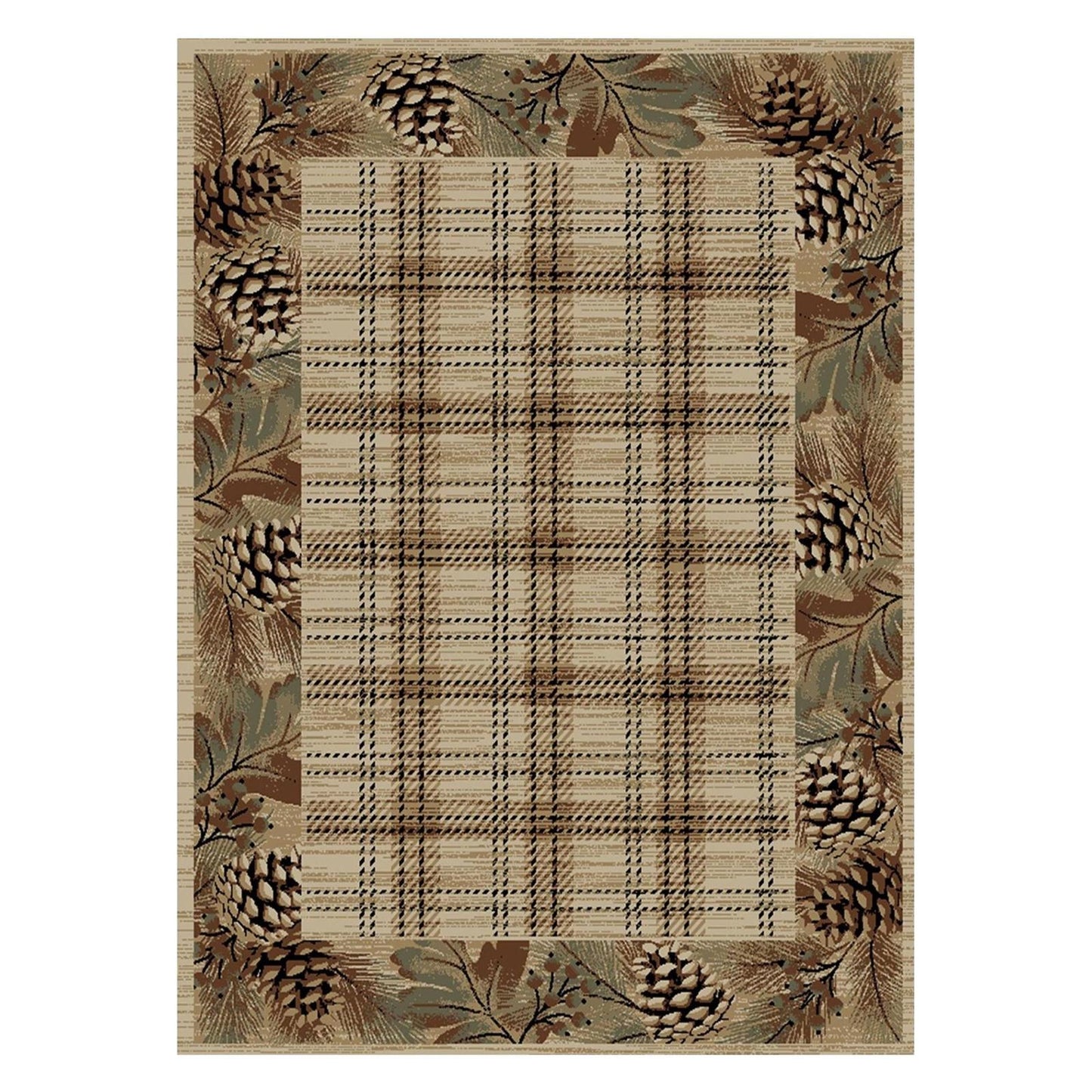 American Destinations Pembroke Plaid Multi 7'10"x9'10" Area Rug | 100% Polypropylene | Machine Loomed | 10 mm pile height