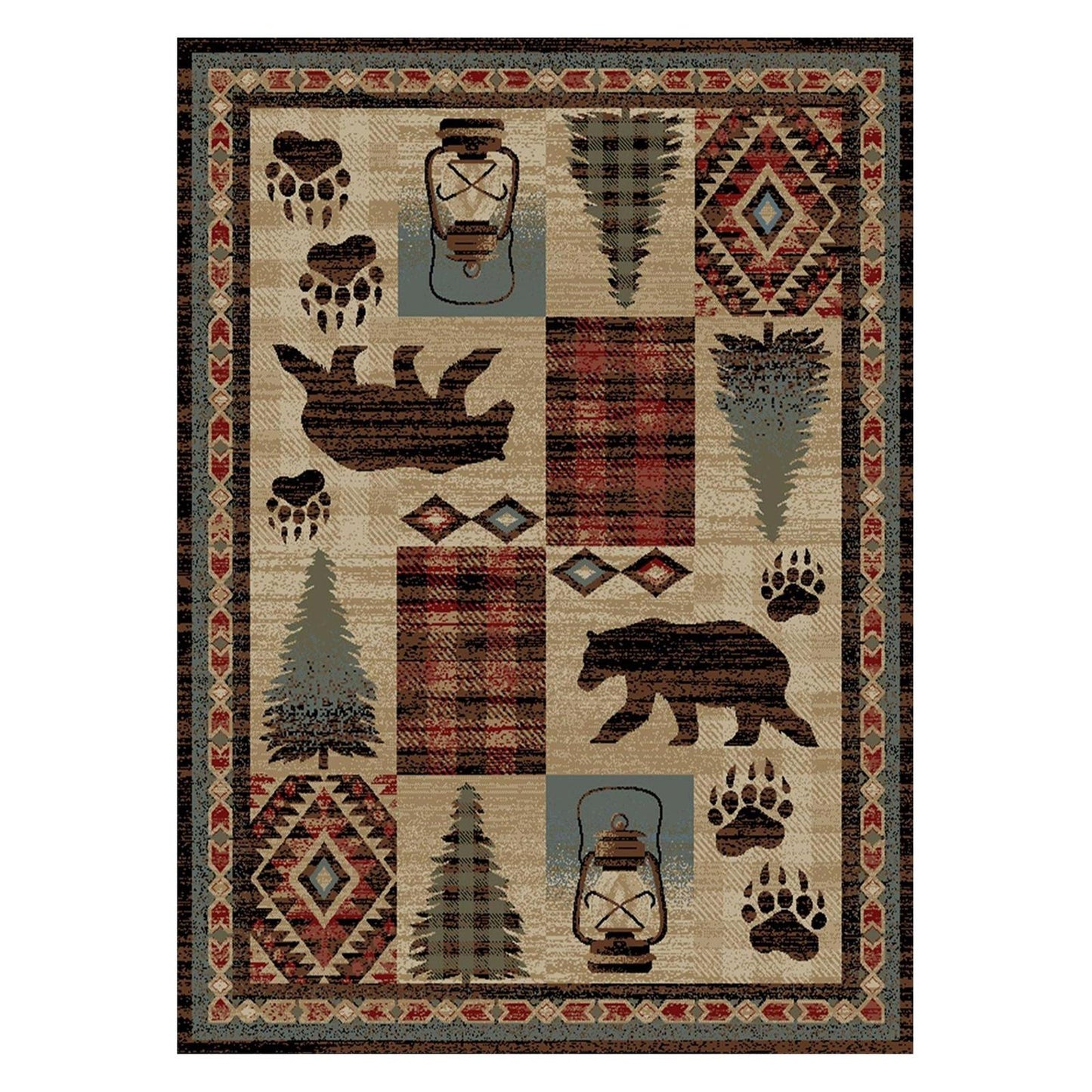 American Destinations Cypress Creek Multi 7'10"x9'10" Area Rug | 100% Polypropylene | Machine Loomed | 10 mm pile height