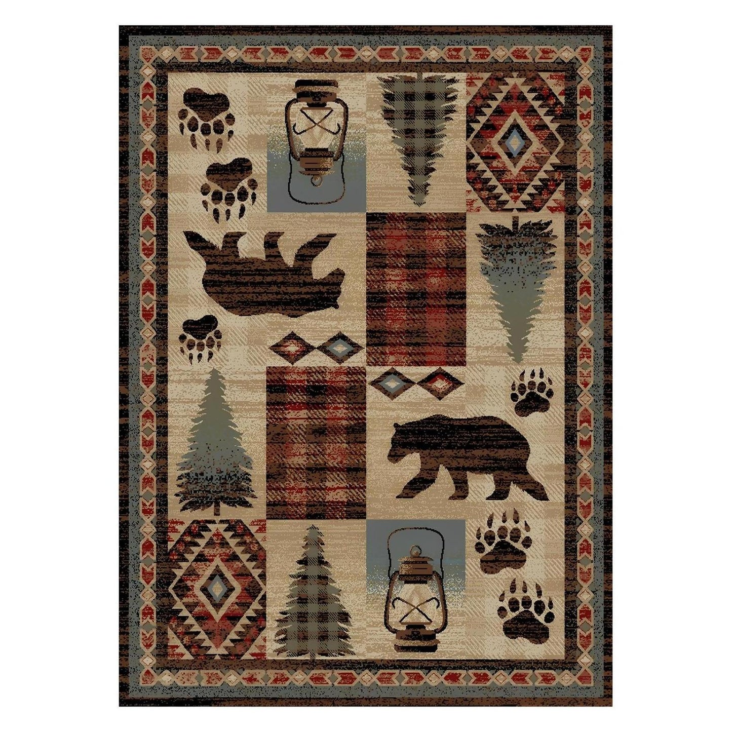 American Destinations Cypress Creek Multi 2'3"x3'3" Area Rug | 100% Polypropylene | Machine Loomed | 10 mm pile height