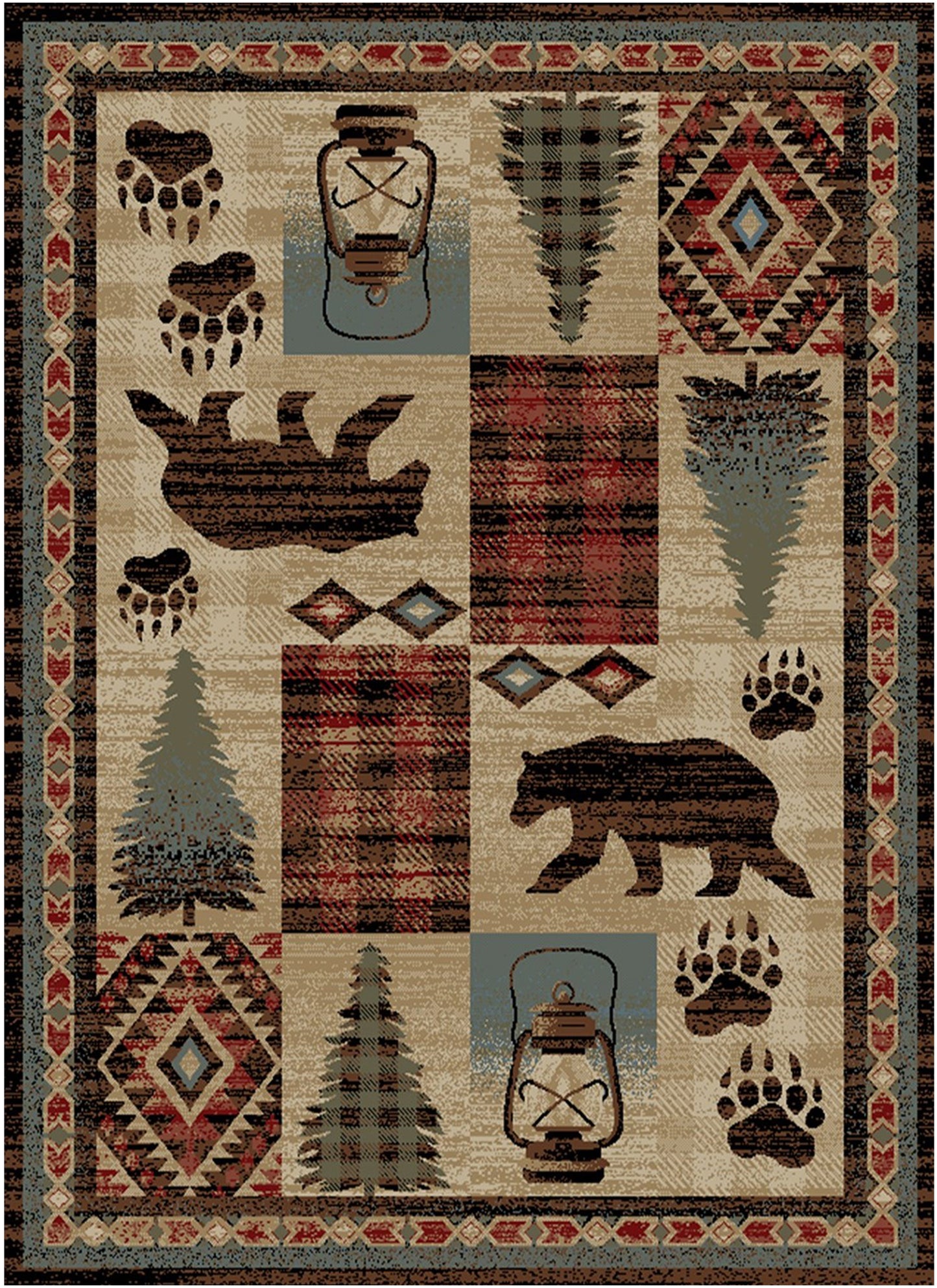American Destinations Cypress Creek Multi 2'3"x7'7" Area Rug | 100% Polypropylene | Machine Loomed | 10 mm pile height