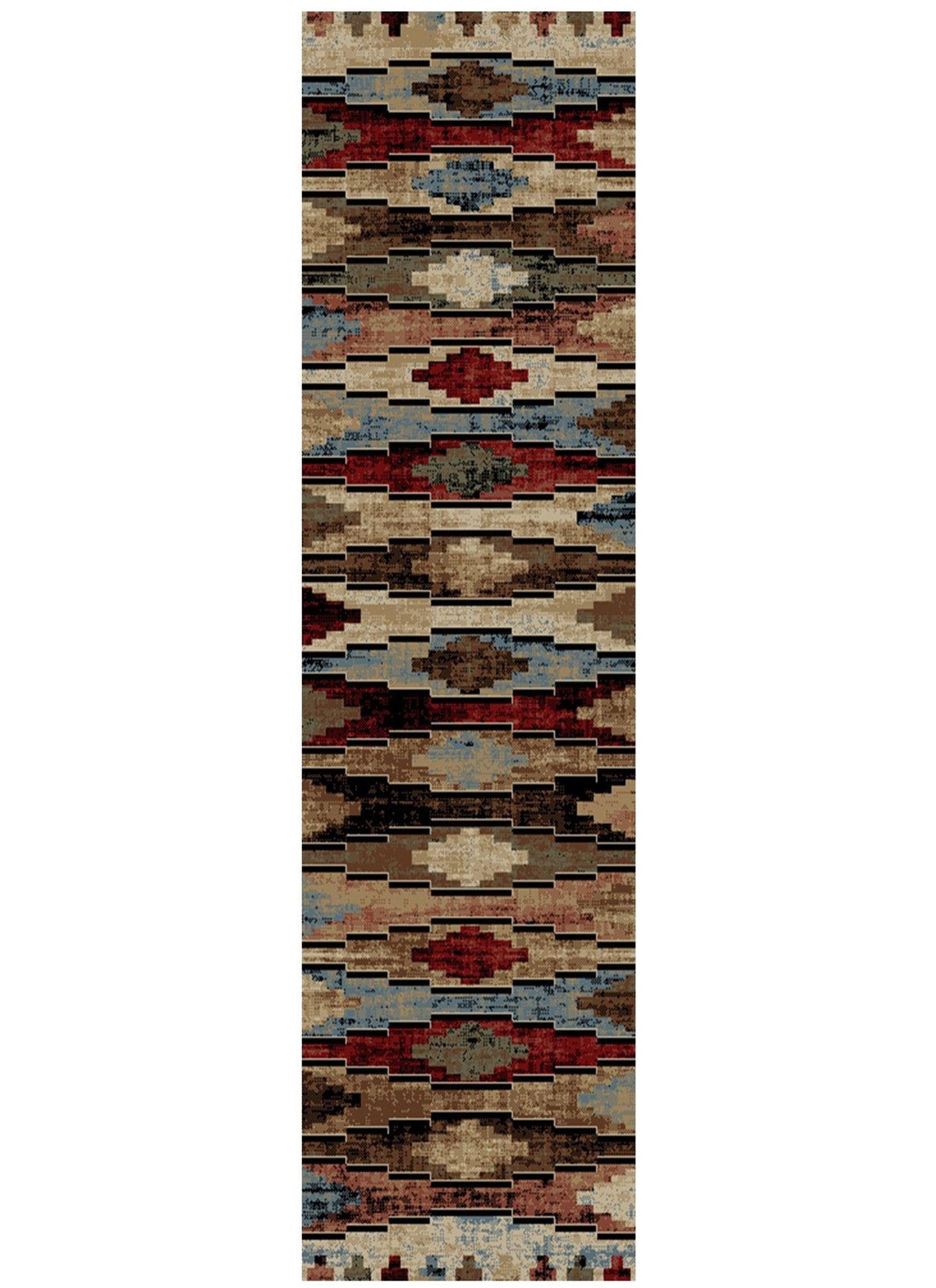 American Destinations Cross Plains Multi 2'3"x7'7" Area Rug | 100% Polypropylene | Machine Loomed | 10 mm pile height