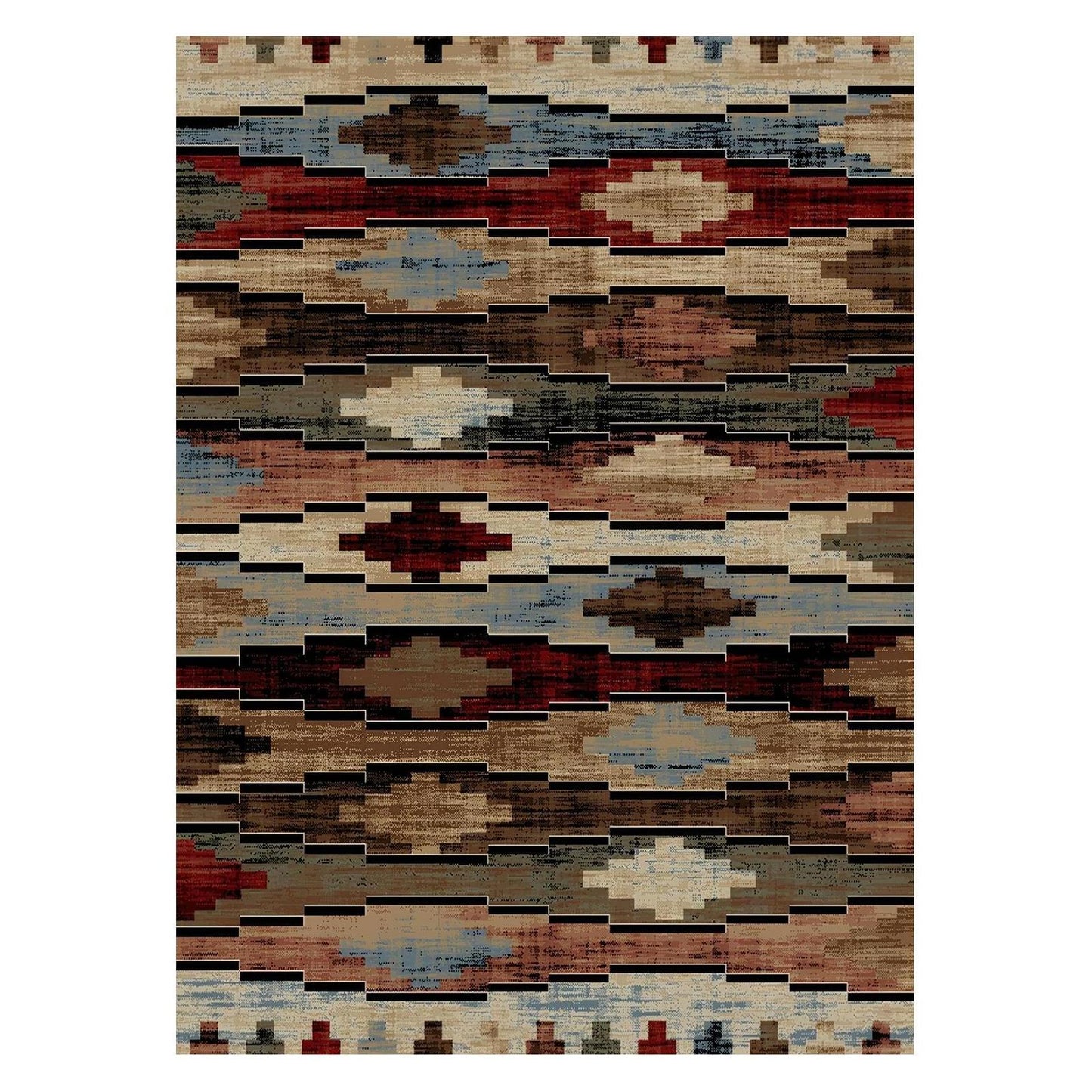 American Destinations Cross Plains Multi 2'3"x7'7" Area Rug | 100% Polypropylene | Machine Loomed | 10 mm pile height
