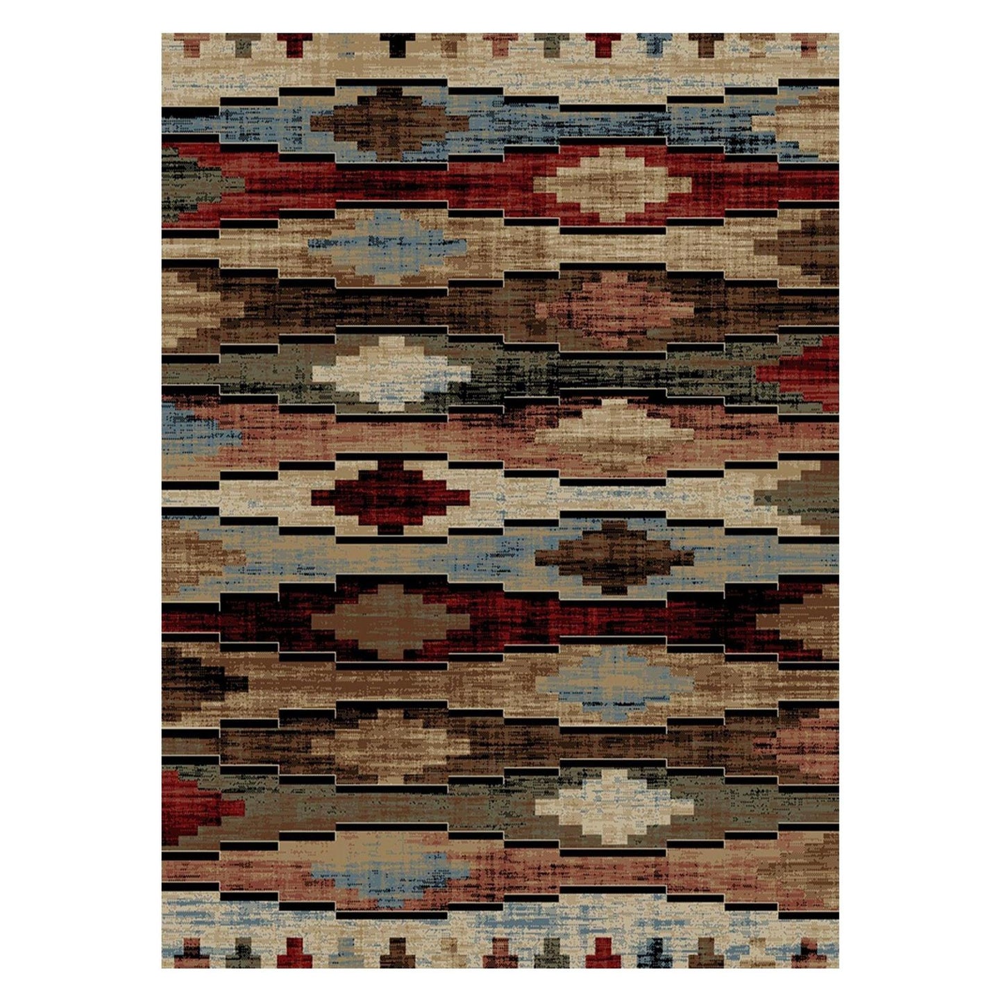 American Destinations Cross Plains Multi 5'3"x7'3" Area Rug | 100% Polypropylene | Machine Loomed | 10 mm pile height