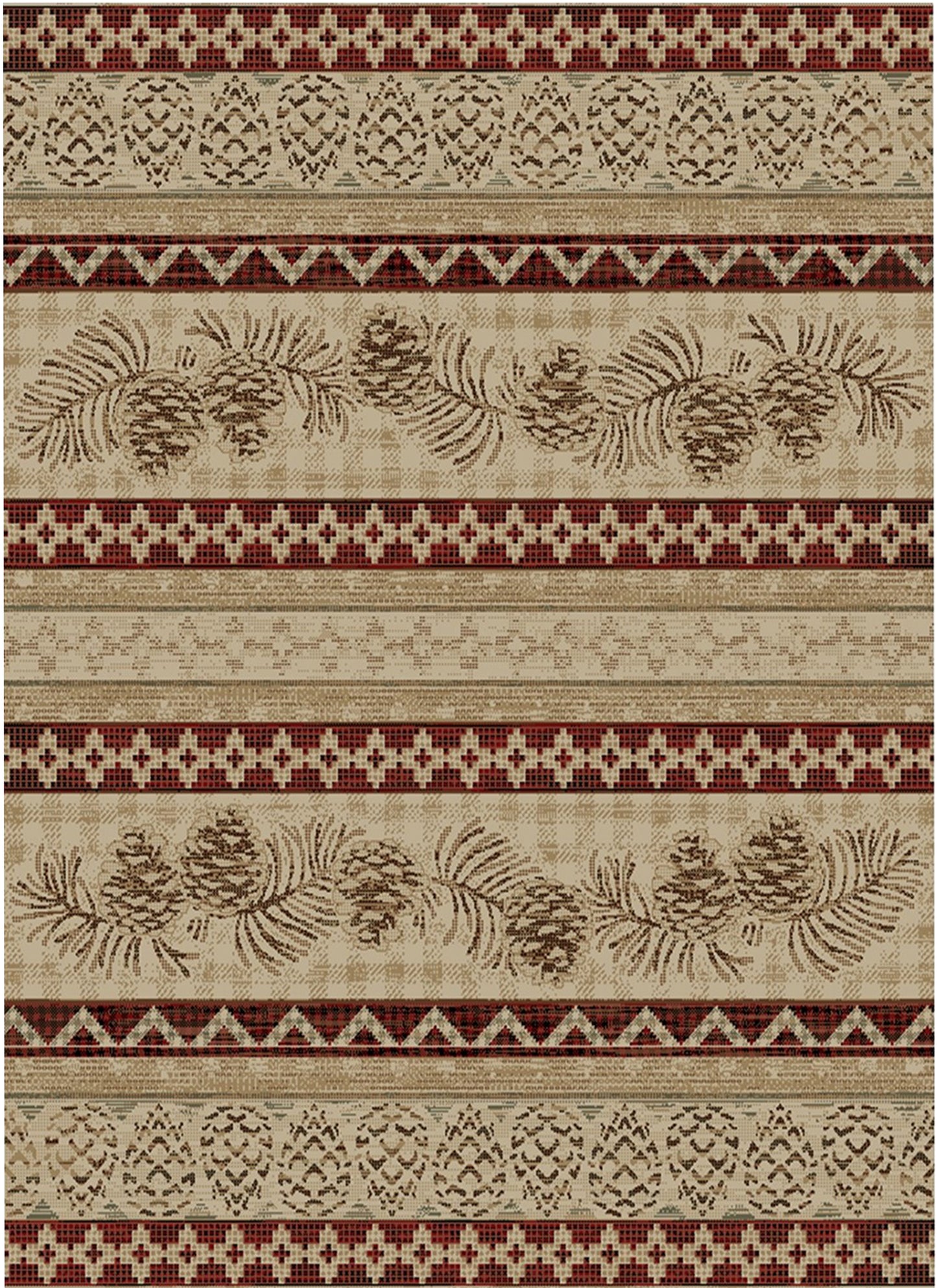 American Destinations Pineview Antique 7'10"x9'10" Area Rug | 100% Polypropylene | Machine Loomed | 10 mm pile height