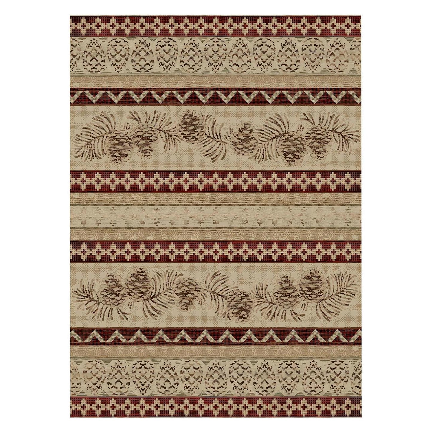 American Destinations Pineview Antique 5'3"x7'3" Area Rug | 100% Polypropylene | Machine Loomed | 10 mm pile height
