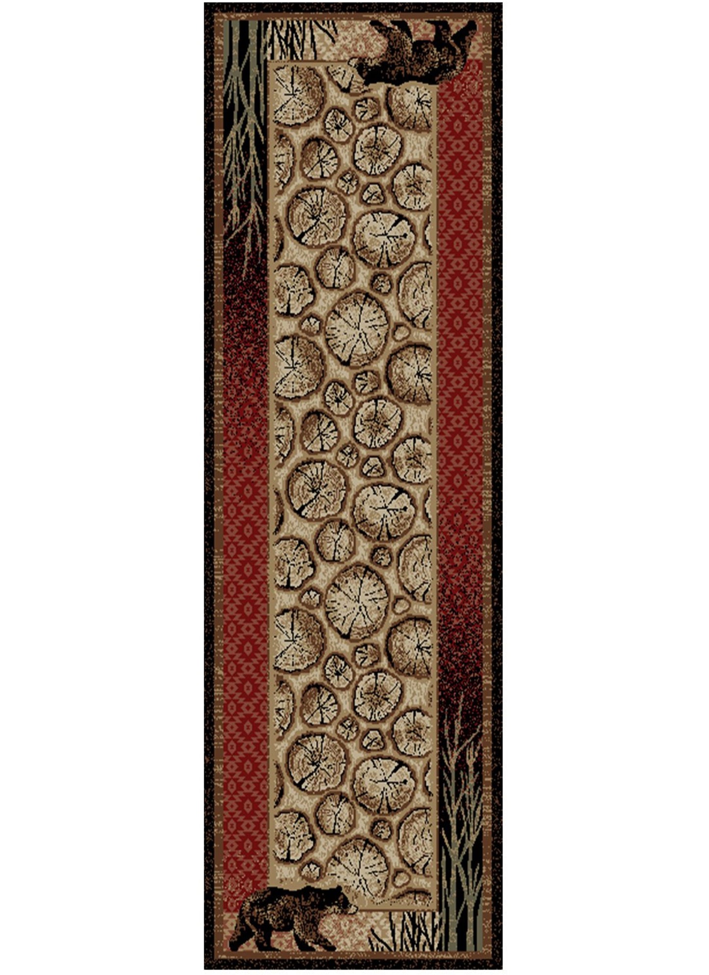 American Destinations Red Creek Multi 7'10"x9'10" Area Rug | 100% Polypropylene | Machine Loomed | 10 mm pile height