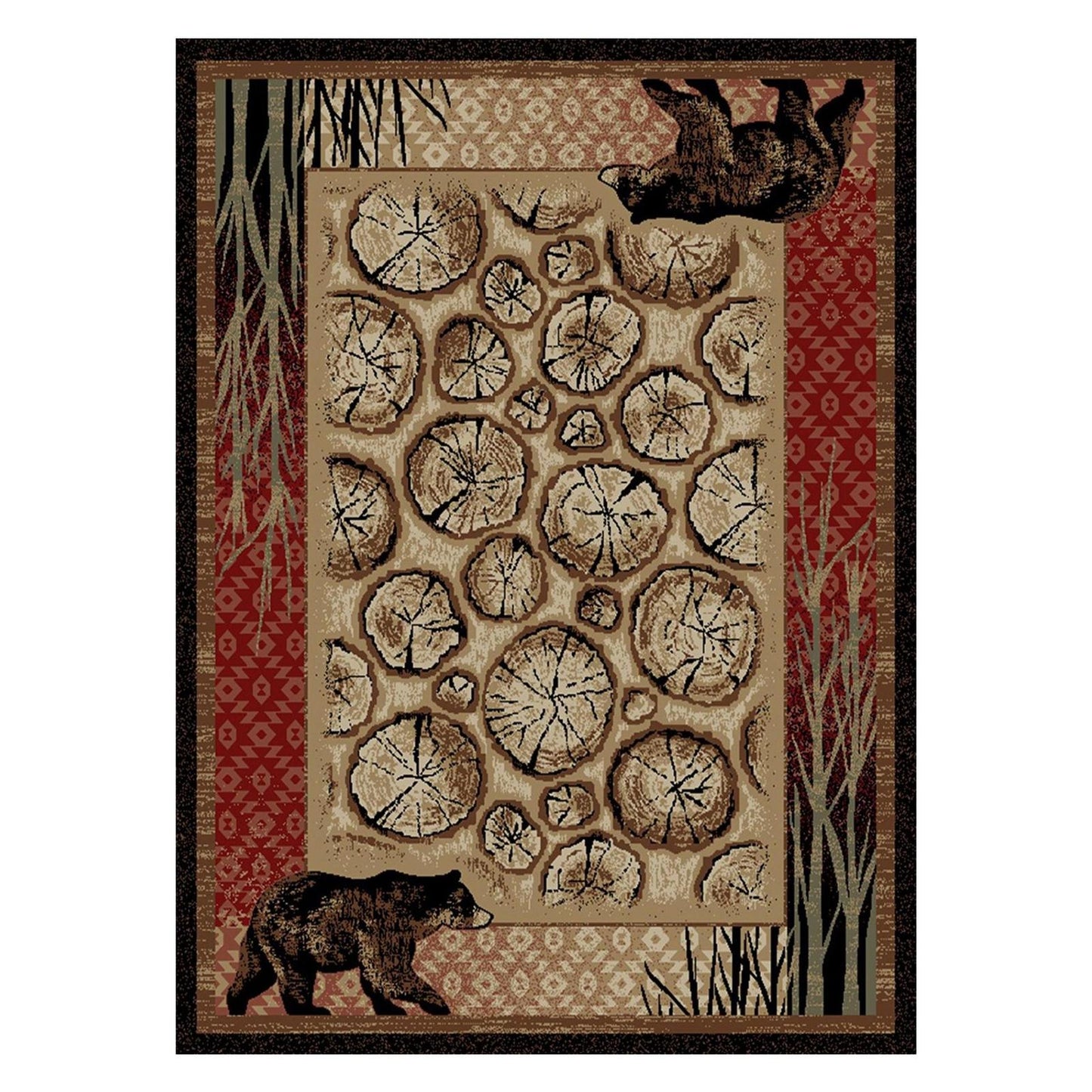 American Destinations Red Creek Multi 7'10"x9'10" Area Rug | 100% Polypropylene | Machine Loomed | 10 mm pile height