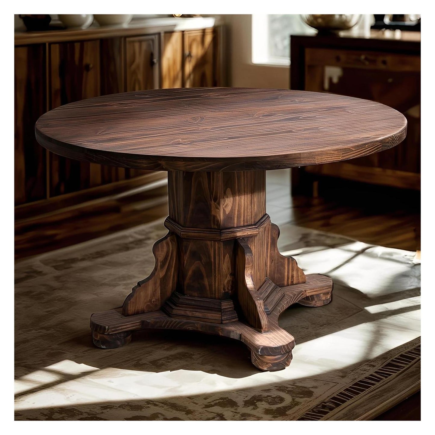 Timber Creek 48" Round Dining Table | Handcrafted Solid Wood