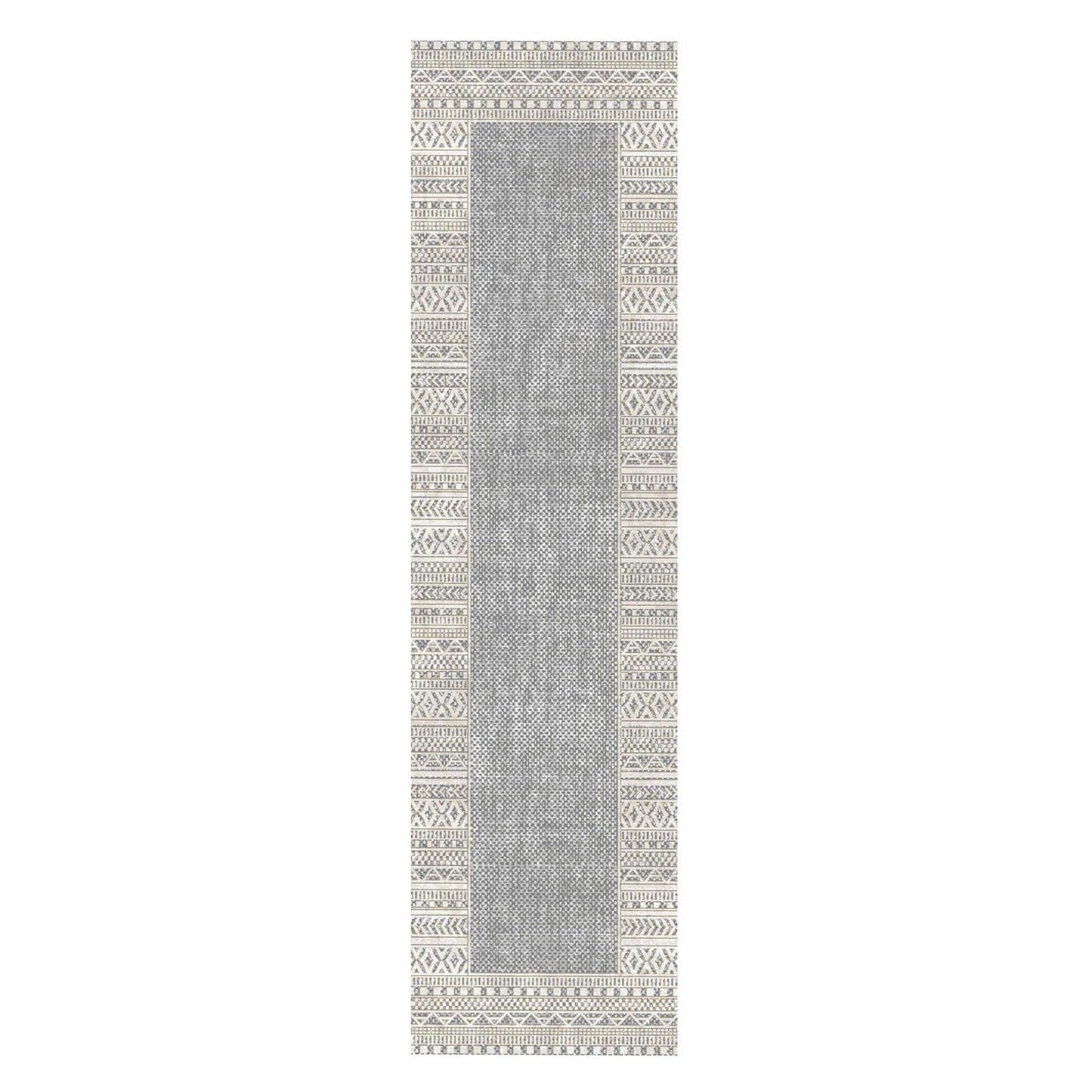 Athens Kavala Gray 5'3"x7'10" Polyester Machine Loomed Area Rug 12mm pile height