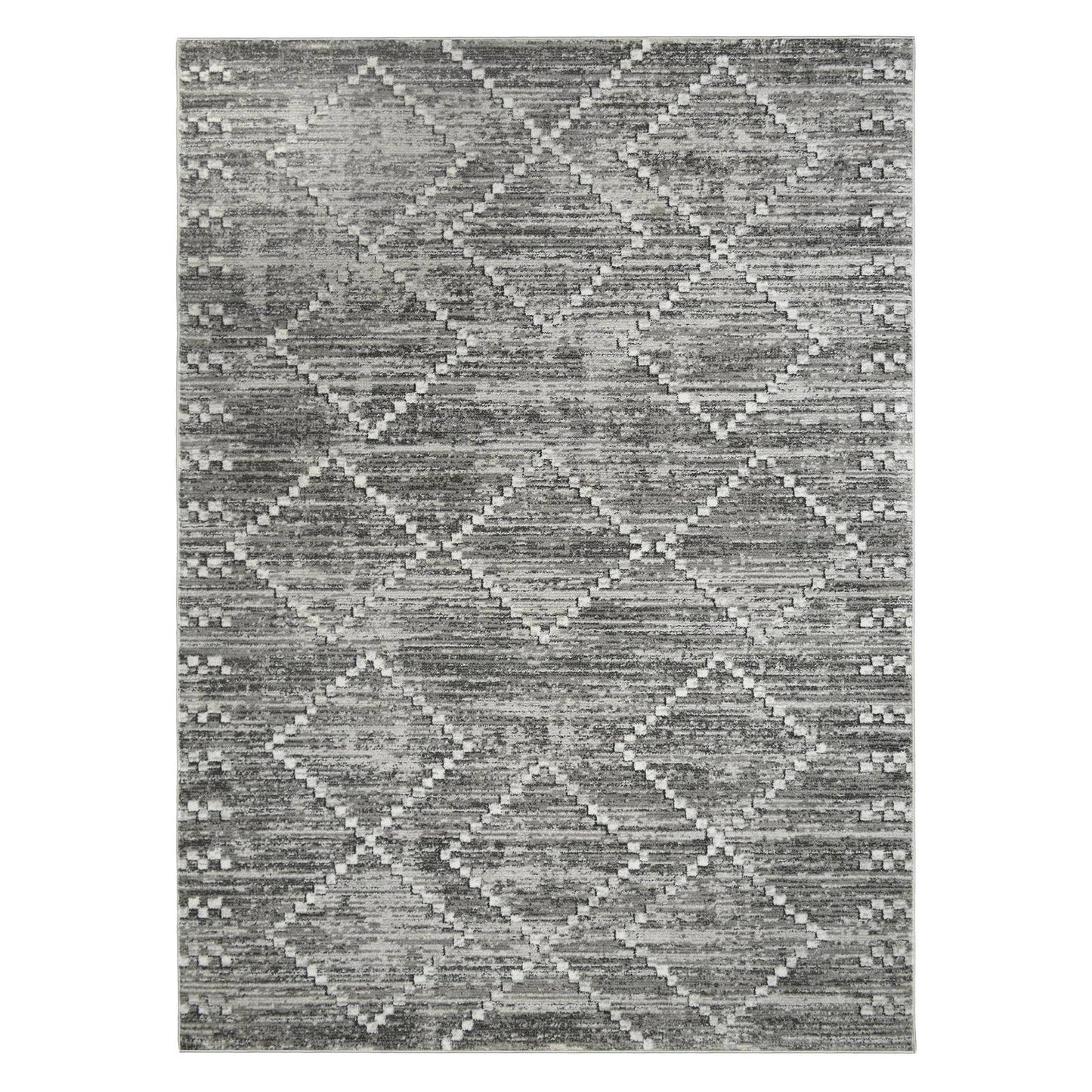 Athens Sparta Gray 2'7"x7'7" Polyester Machine Loomed Area Rug 12mm pile height