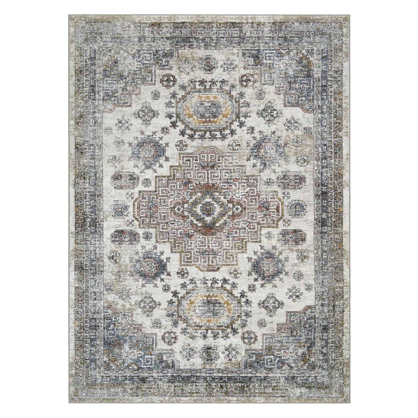 Athens Tripoli Taupe 7'10"x10'10" Polyester Machine Loomed Area Rug 12mm pile height