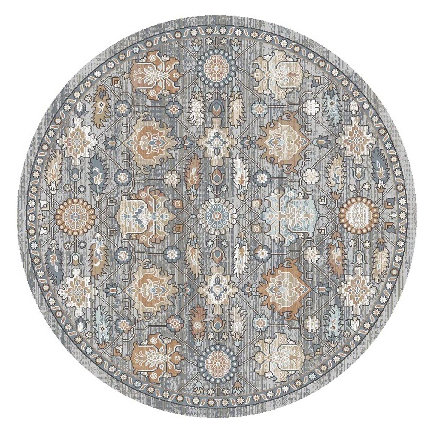 Athens Larissa Gray 7'10"x10'10" Polyester Machine Loomed Area Rug 12mm pile height