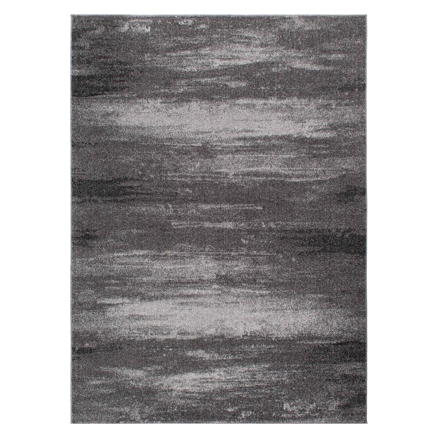 Augusta Canyon Grey 5'3"x7'3" 100% Freize Polypropylene Machine Loomed Area Rug 9mm pile height