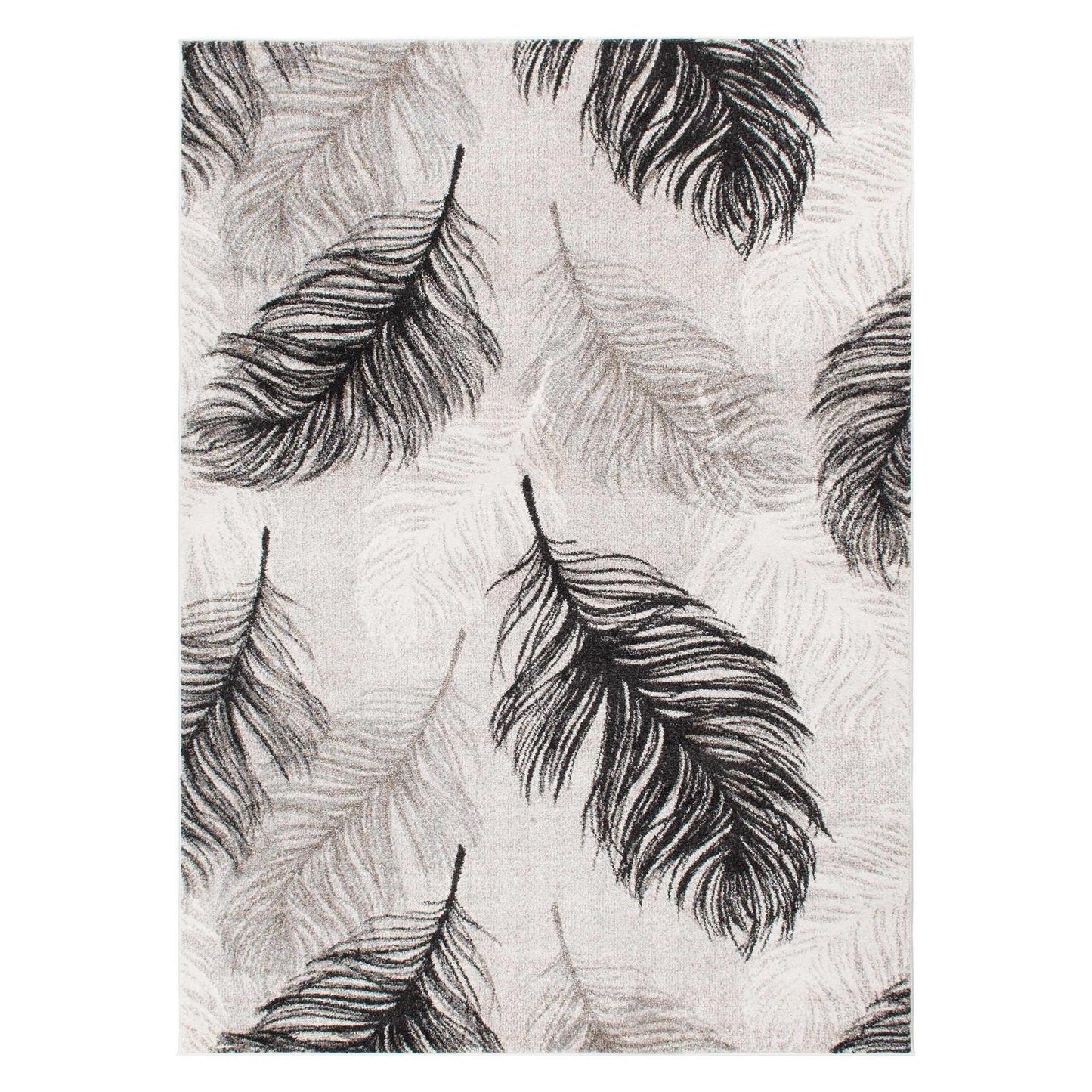 Augusta Quill Grey 5'3"x7'3" 100% Freize Polypropylene Machine Loomed Area Rug 9mm pile height