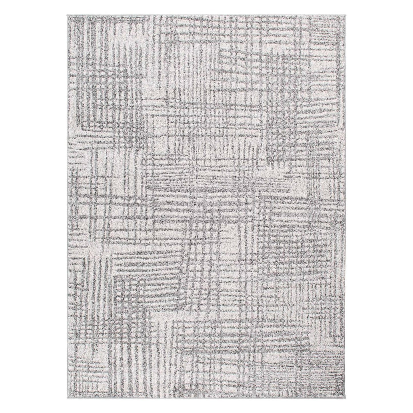 Augusta Analog Grey 7'10"x9'10" 100% Freize Polypropylene Machine Loomed Area Rug 9mm pile height