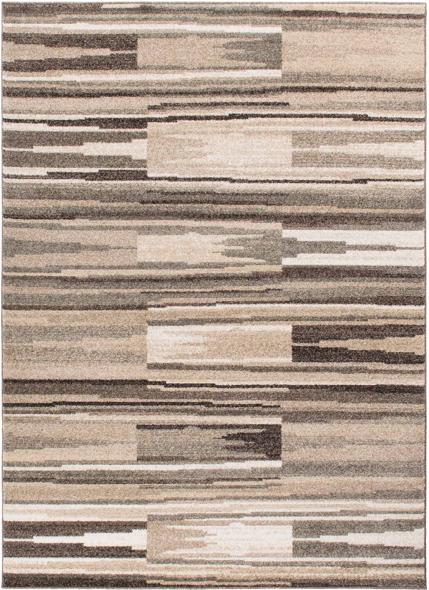 Augusta Rhythm Gray 7'10"x9'10" 100% Freize Polypropylene Machine Loomed Area Rug 9mm pile height