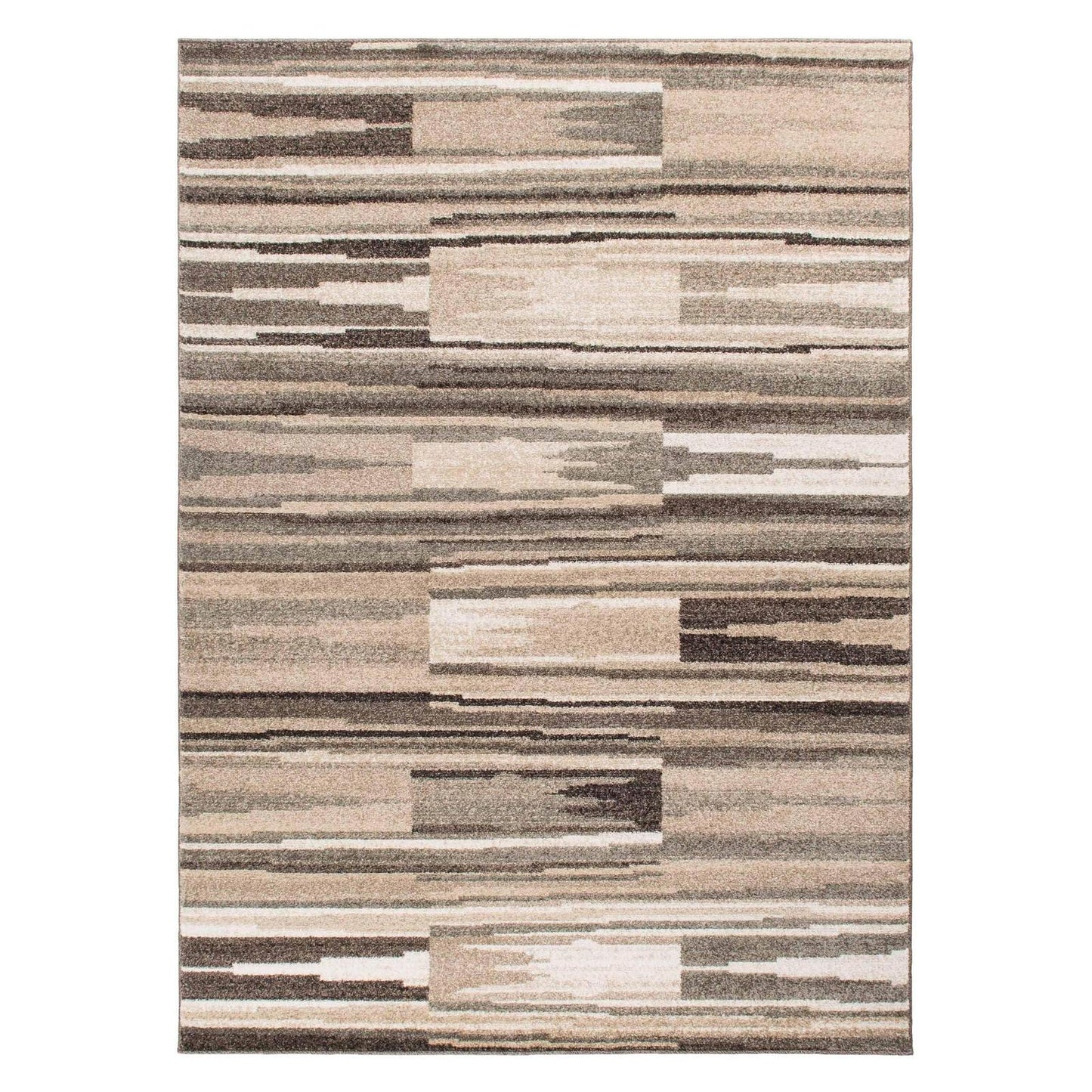 Augusta Rhythm Gray 7'10"x9'10" 100% Freize Polypropylene Machine Loomed Area Rug 9mm pile height