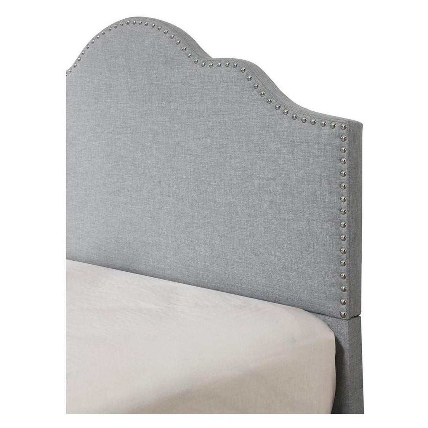 MADISON Complete Upholstered Cal-King Bed; Gray