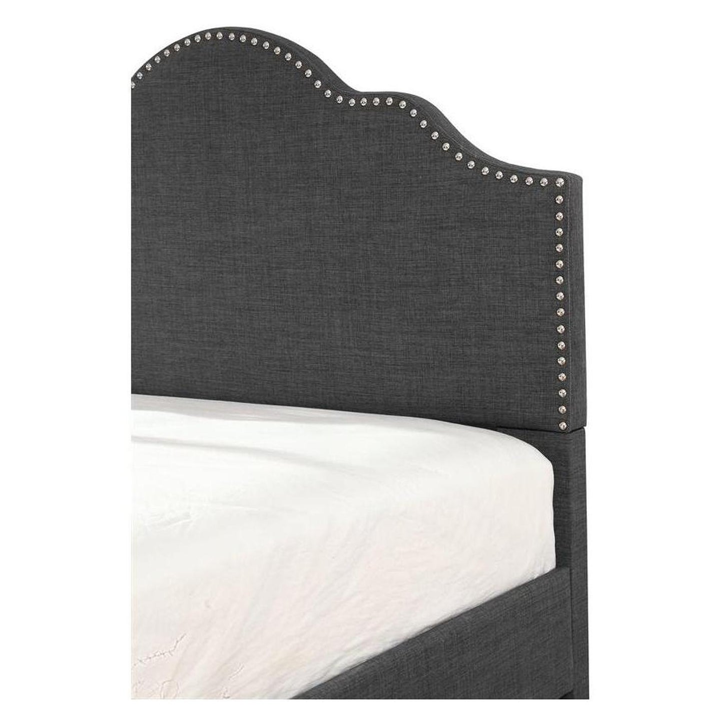 MADISON Complete Upholstered King Bed; Charcoal