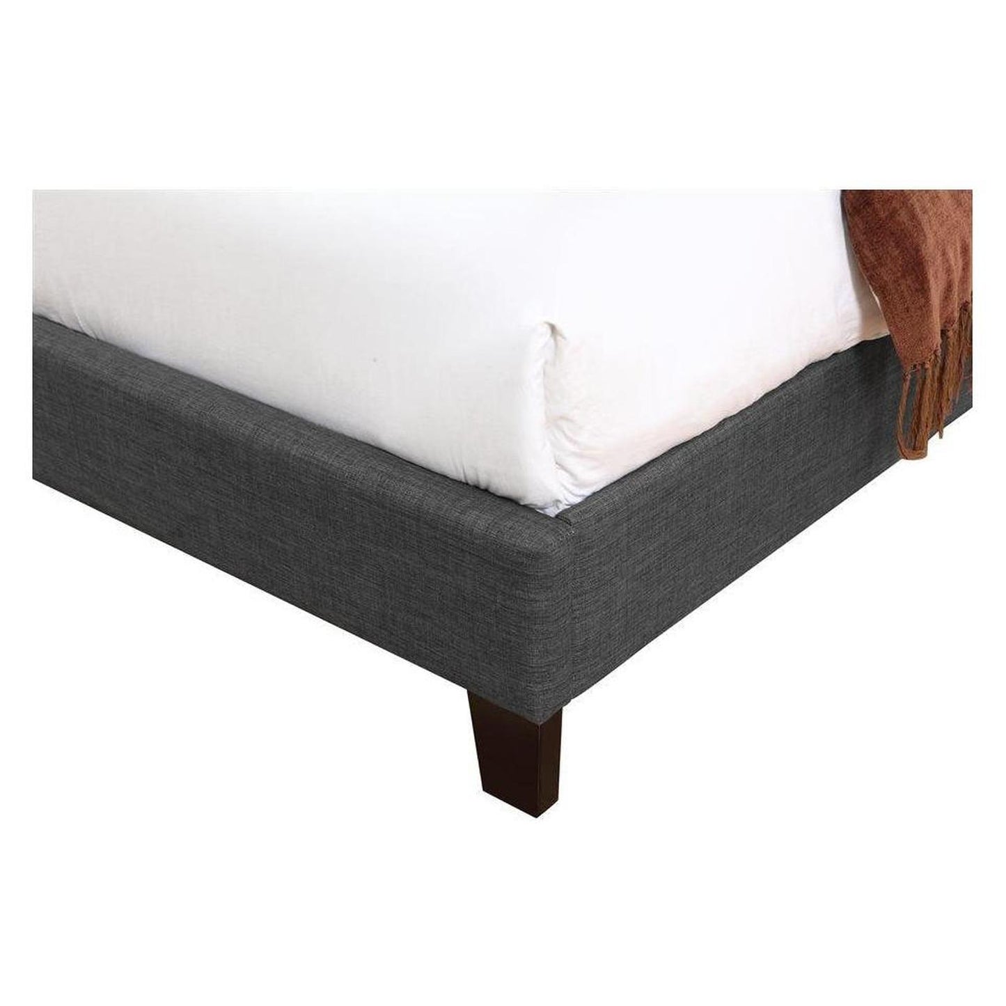 MADISON Complete Upholstered King Bed; Charcoal