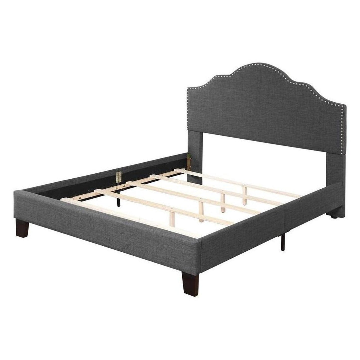MADISON Complete Upholstered King Bed; Charcoal