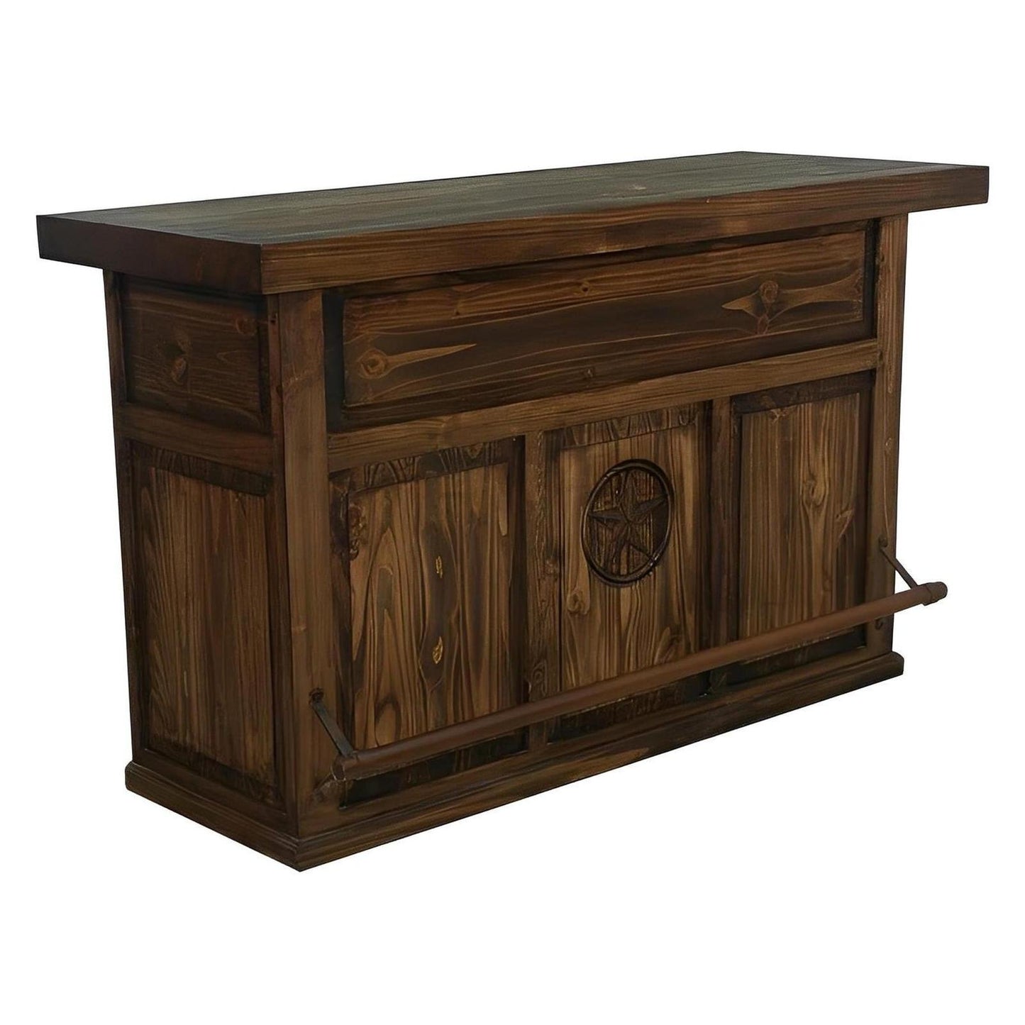 Lone Star Western Bar – Dark Stained Finish with Texas Star Detail