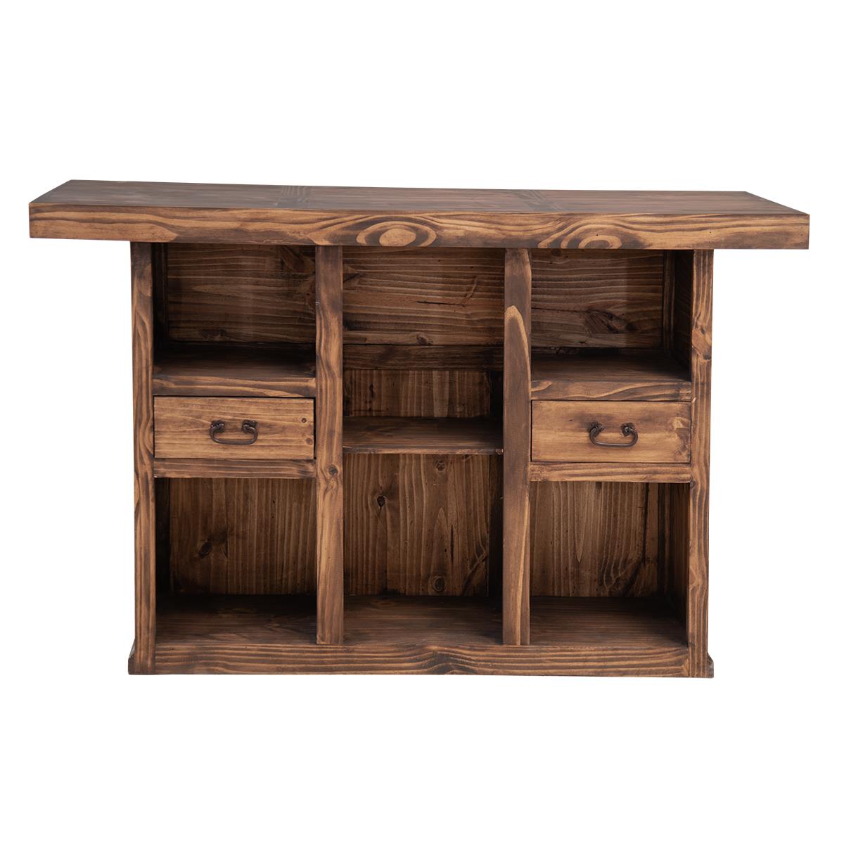 Timber Creek Saloon Bar – Dark Wax Finish with Wine Storage