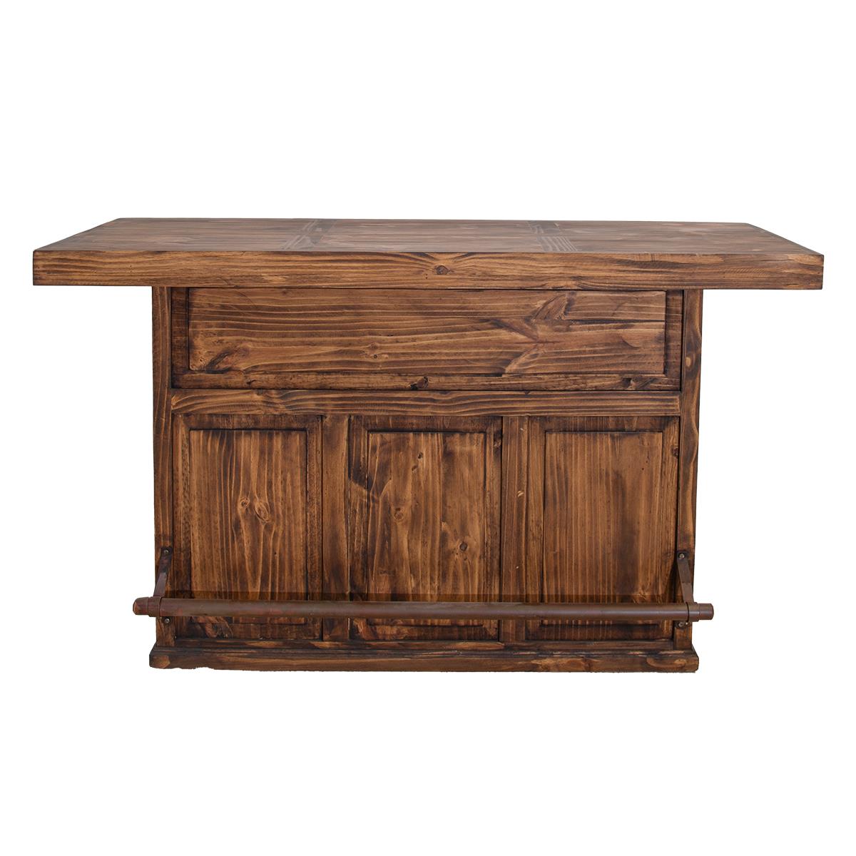 Timber Creek Saloon Bar – Dark Wax Finish with Wine Storage